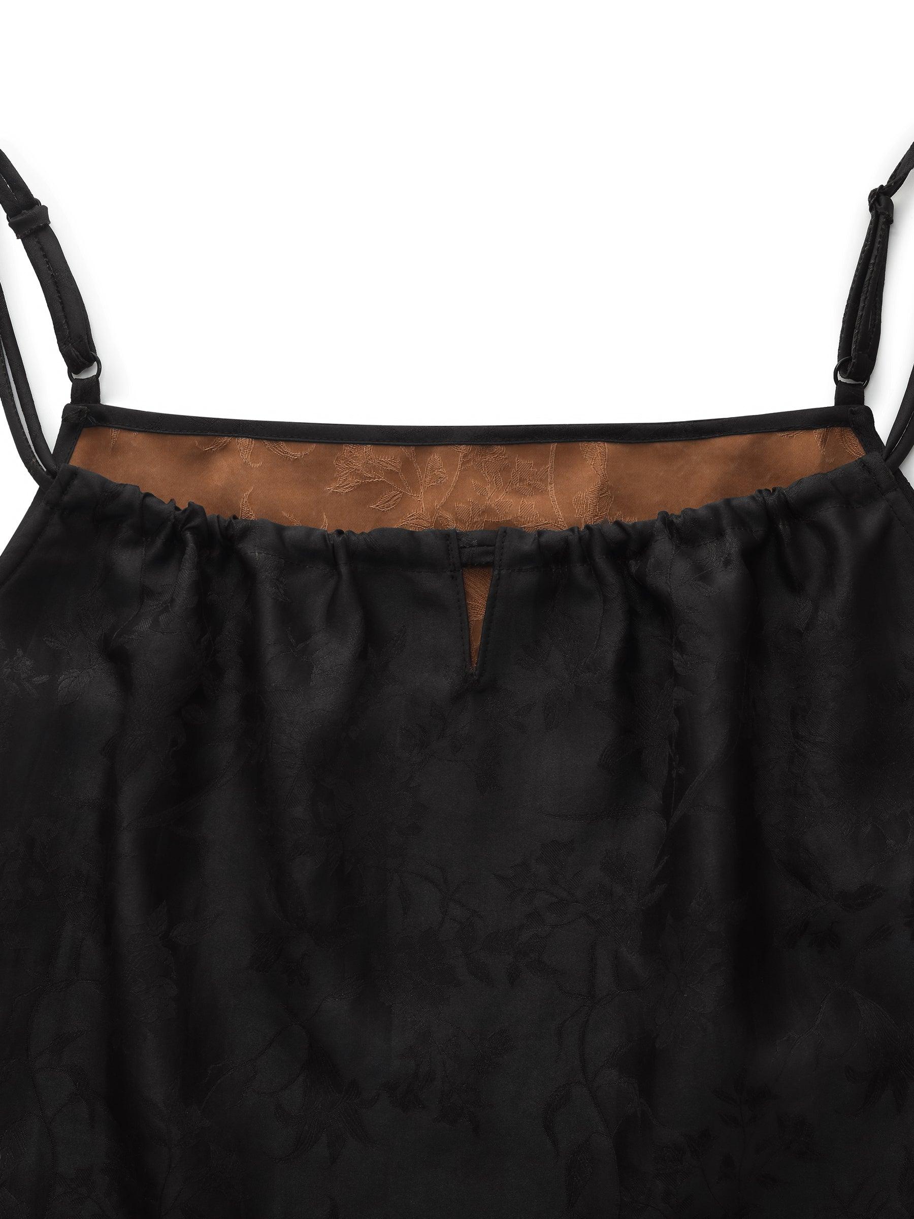 25MM Xiang Yun Silk Jacquard Adjustable Straps Women Maxi Dress Product Image