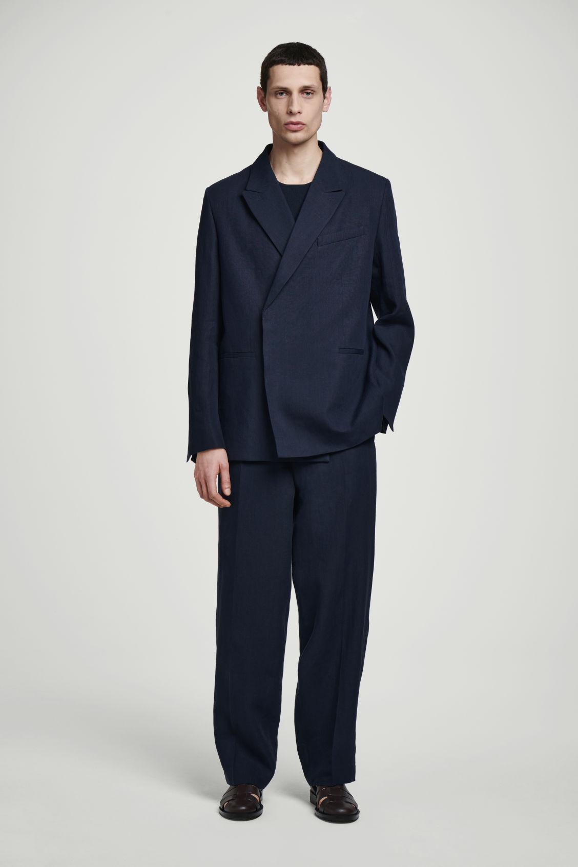 RELAXED LINEN STRAIGHT-LEG PANTS Product Image