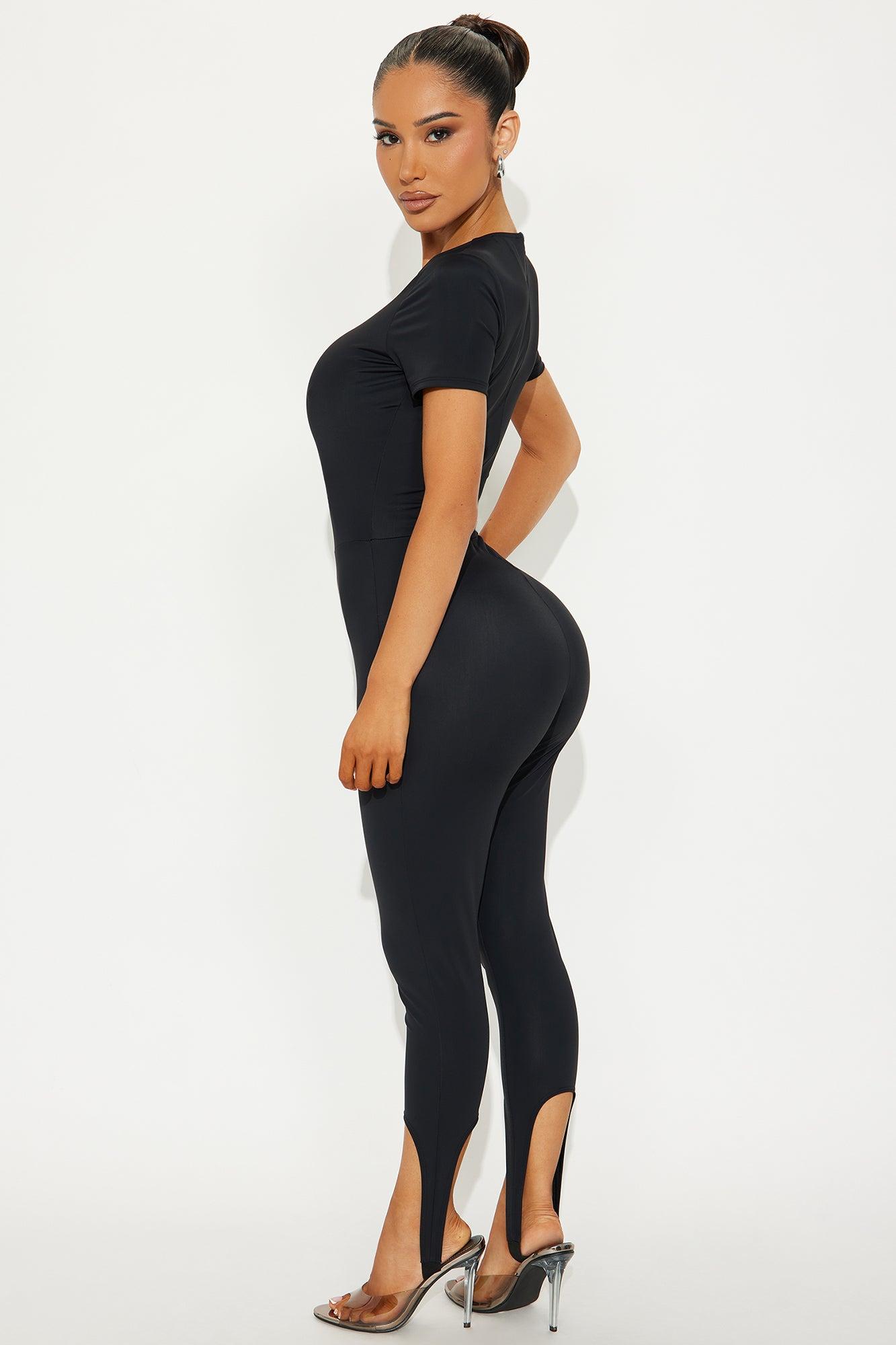 Elahni Short Sleeve Capri Jumpsuit - Black Female Product Image