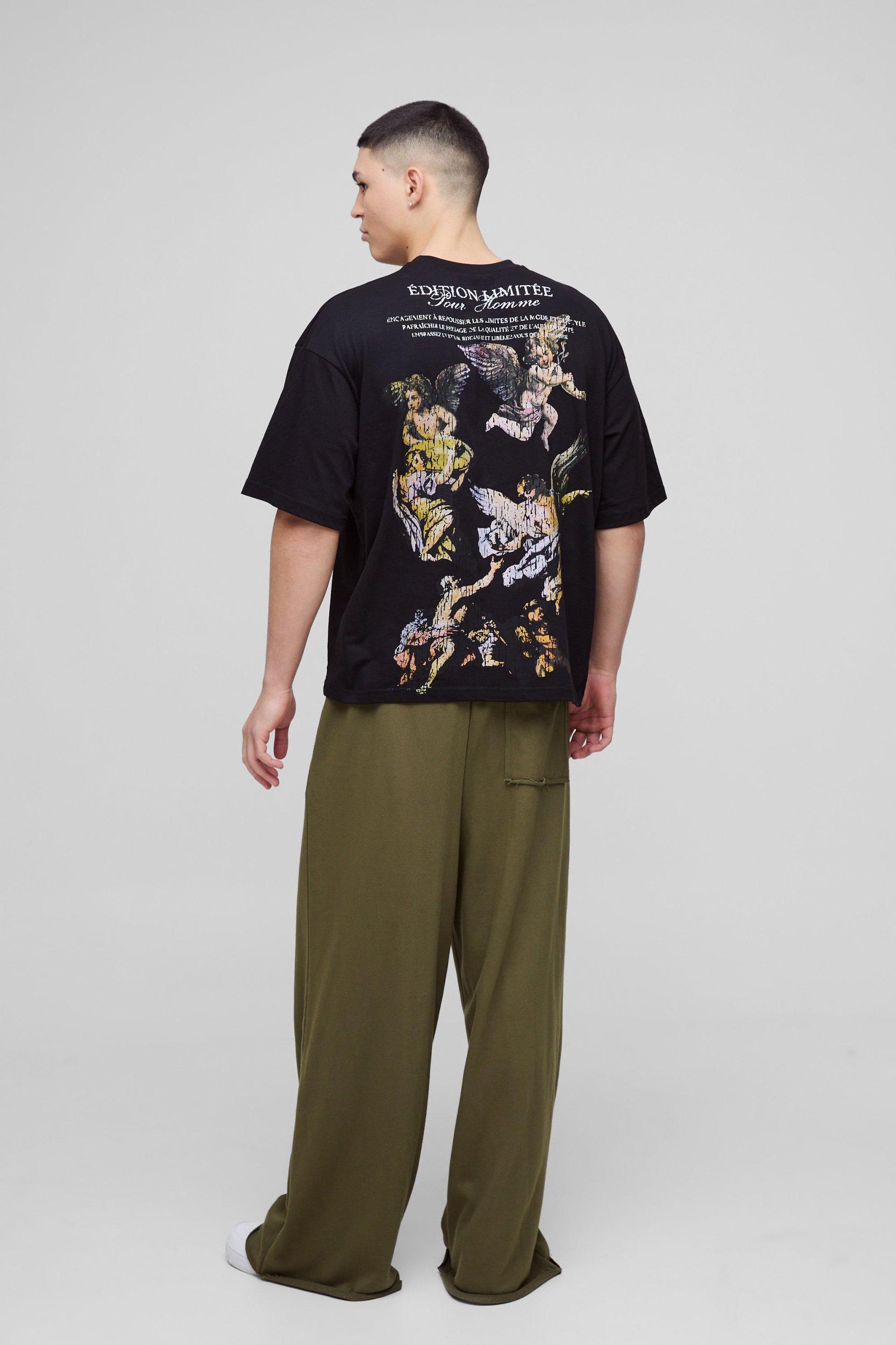 Extreme Wide Leg Raw Edge Loopback Sweatpants | boohooMAN USA Product Image