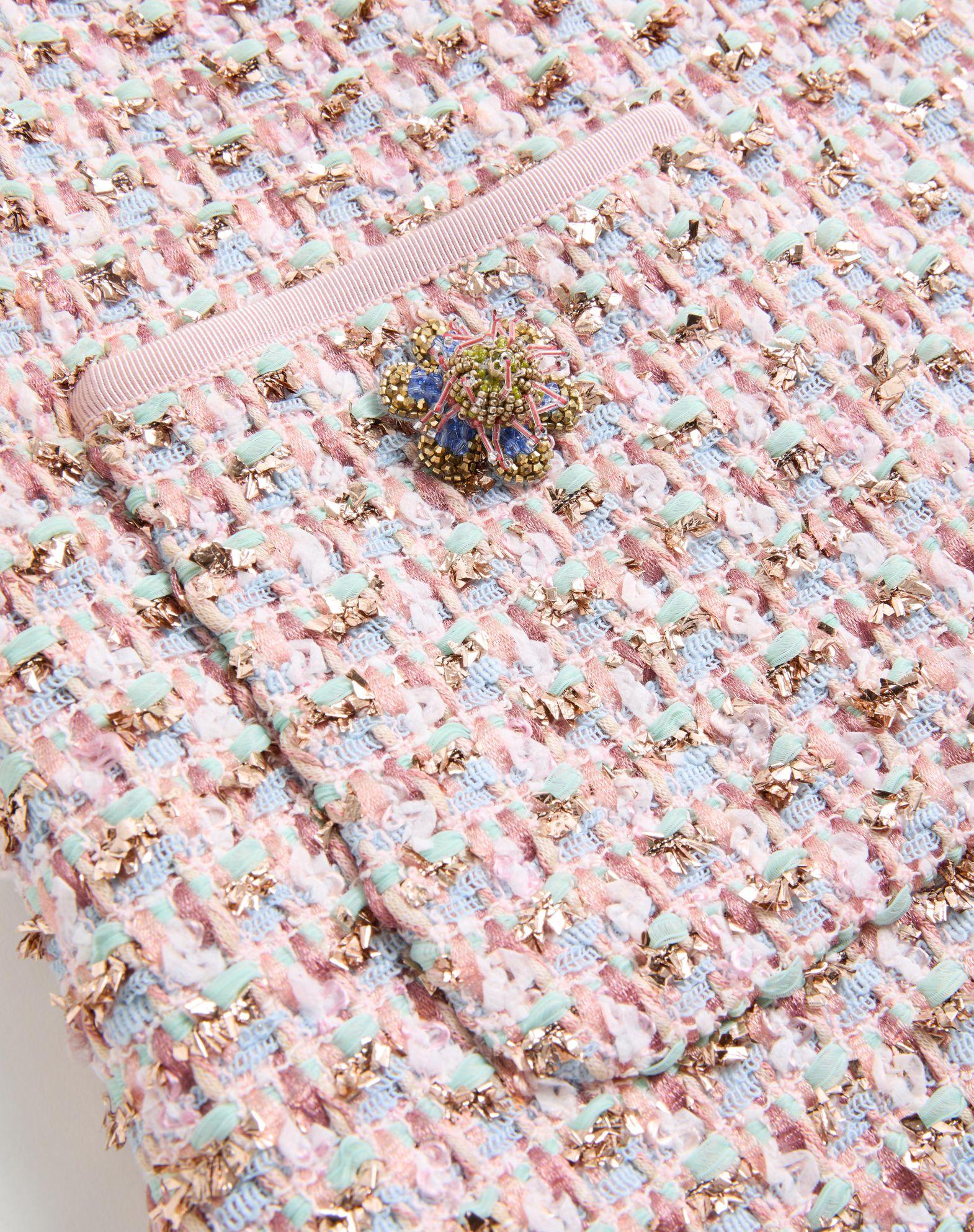 Embroidered Ribbon Tweed Short Dress Product Image