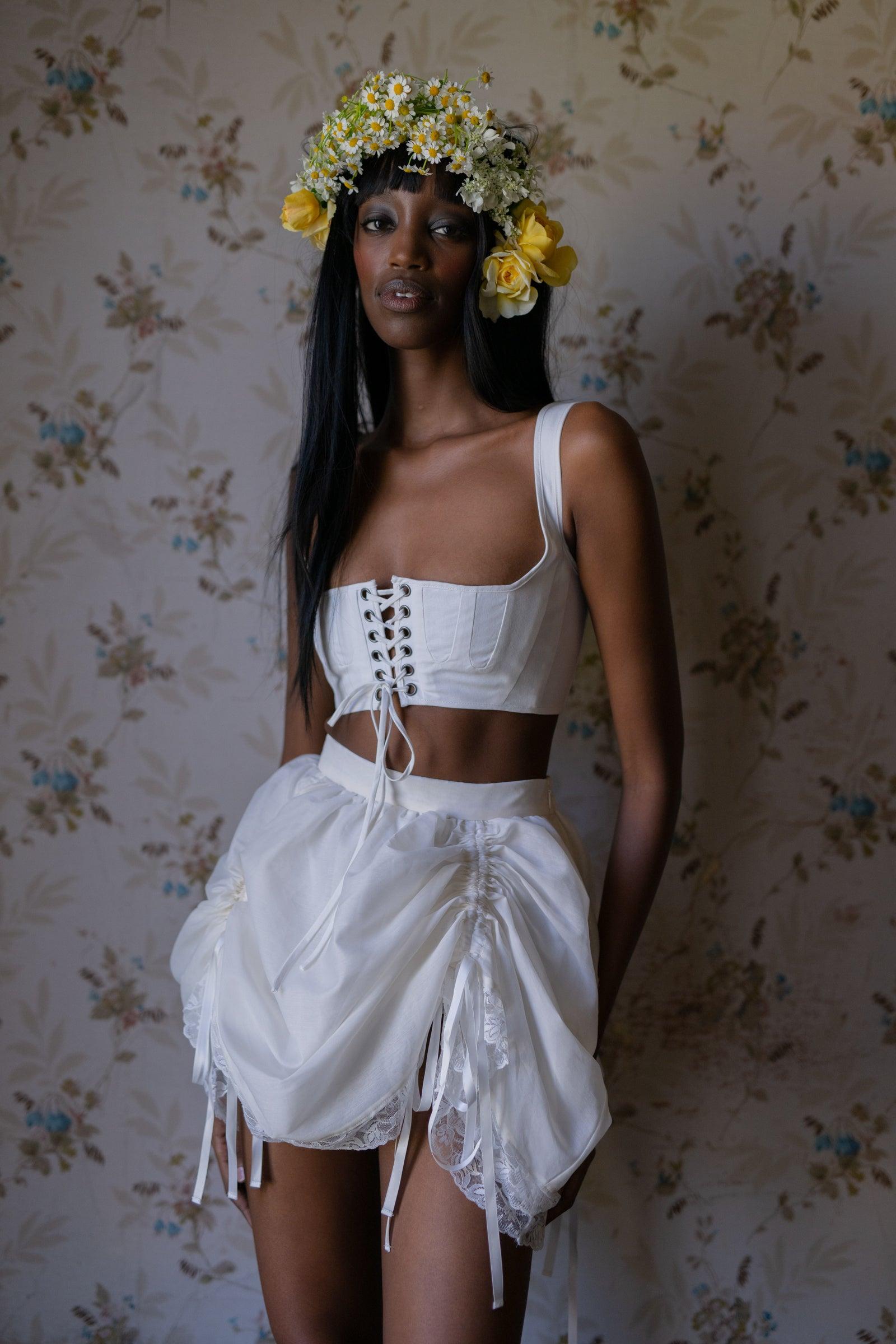 The Ivory Mini Theater Skirt Product Image