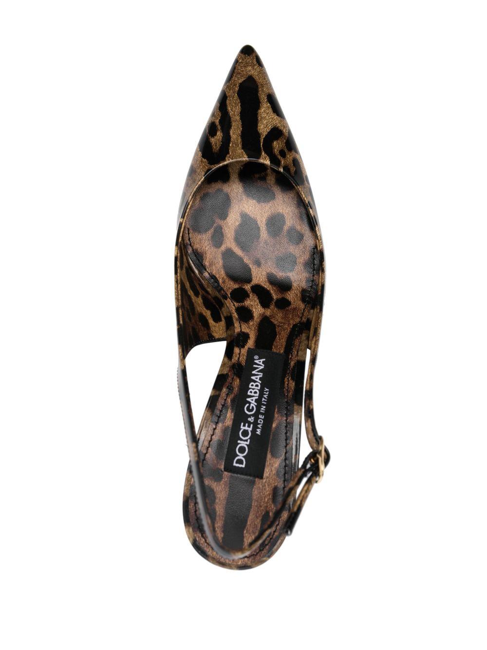 DOLCE & GABBANA Luxurious Leopard Printed Slingback Pumps For Women In Lavender Product Image