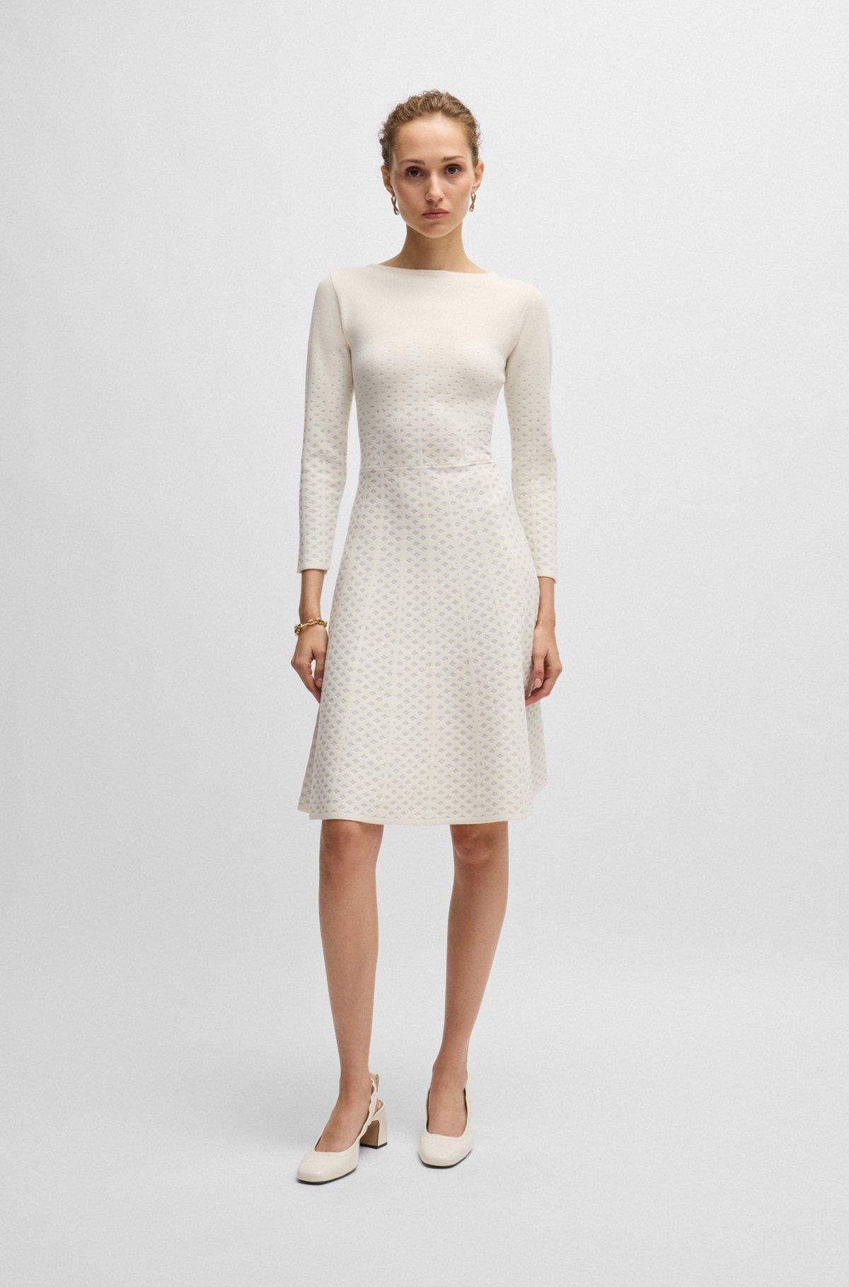 BOSS - Leather slingback pumps with Double B monogram - White Product Image