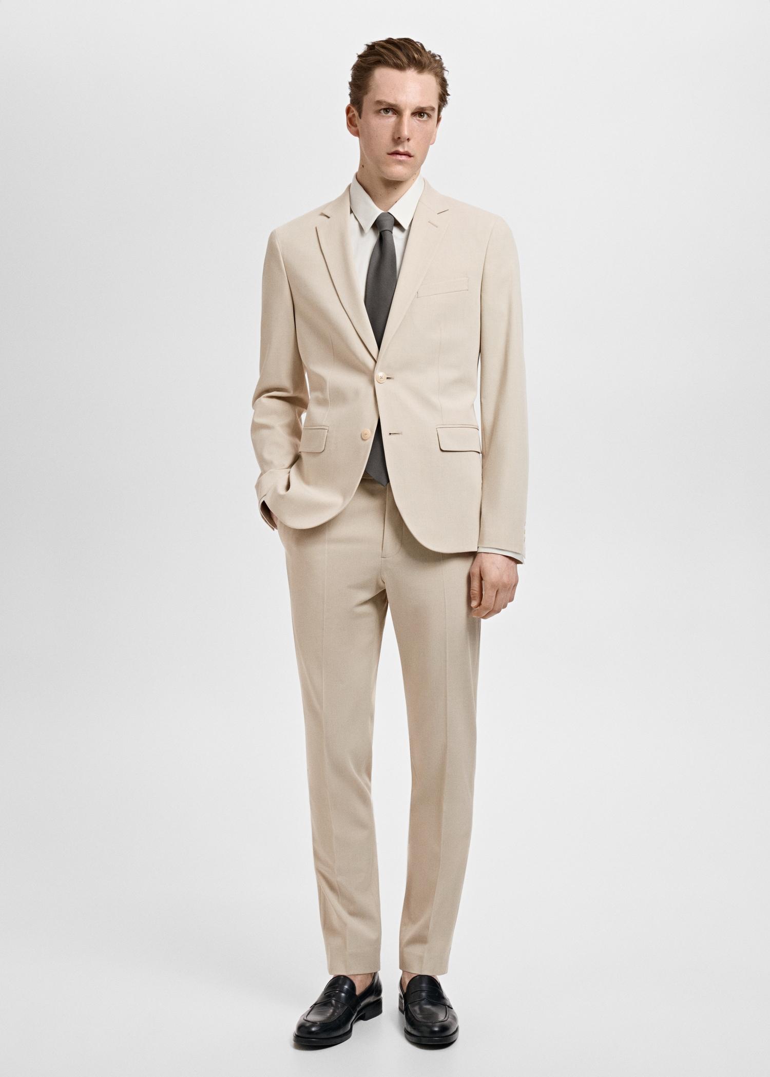 Super slim-fit suit jacket in stretch fabric - Men | MANGO USA Product Image
