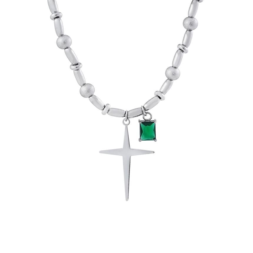 Star Rhinestone Pendant Beaded Necklace Product Image