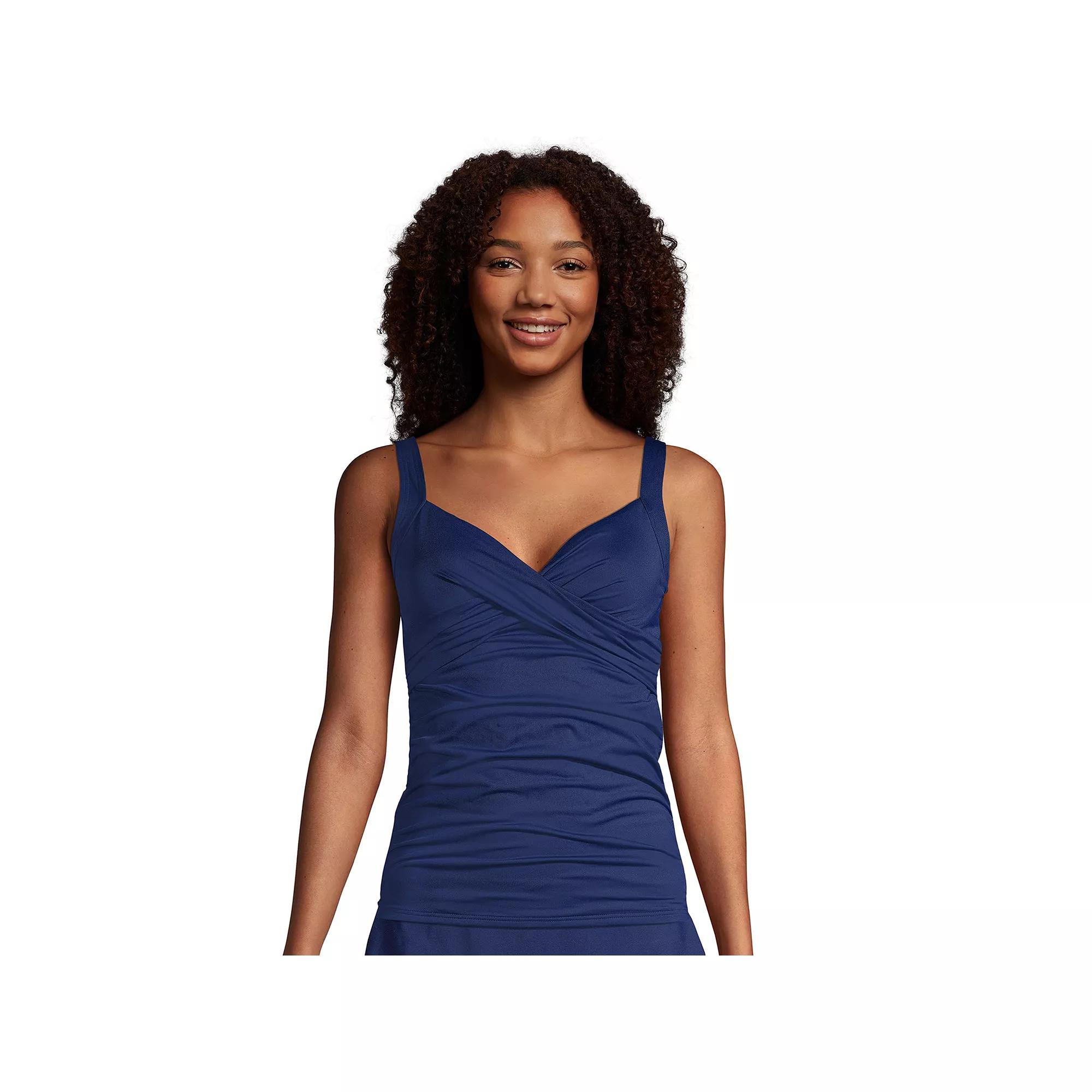 Women's Lands' End Surplice Underwire Tankini Swimsuit Top,  Product Image