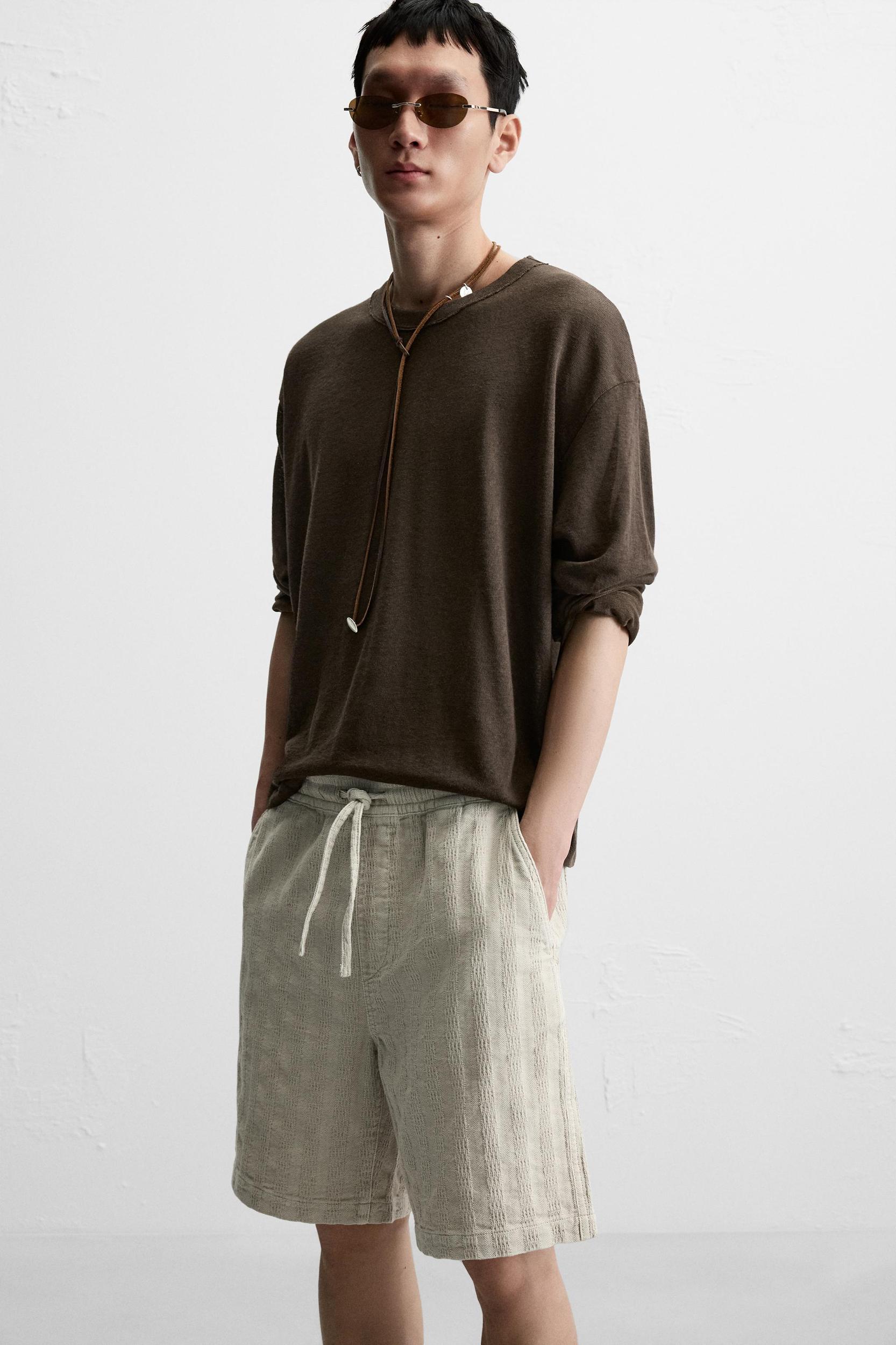 STRIPED JACQUARD SHORTS Product Image