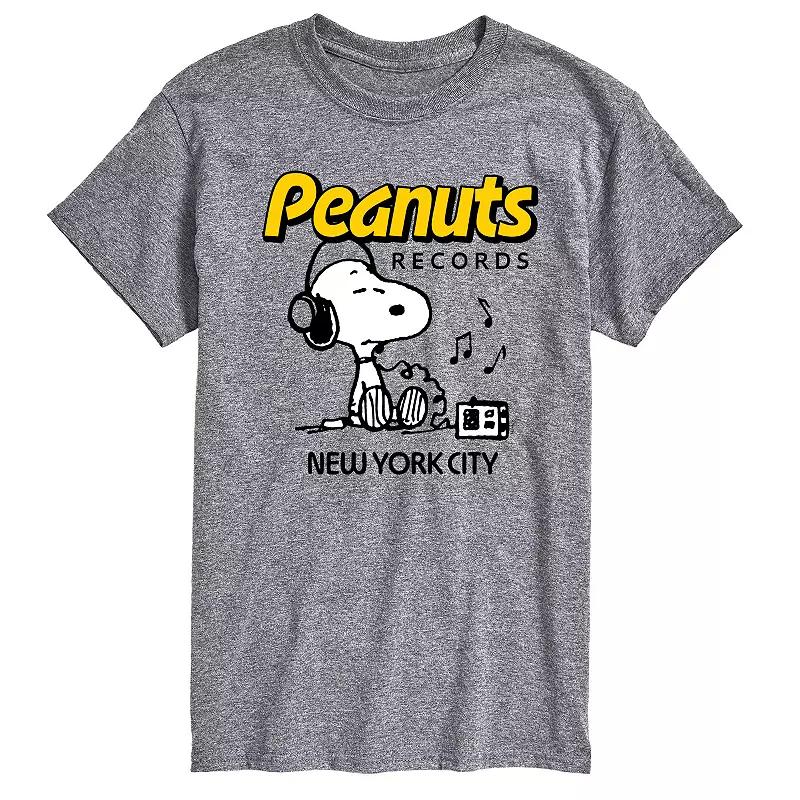 Men's Peanuts Records Snoopy Headphones Graphic Tee,  Product Image