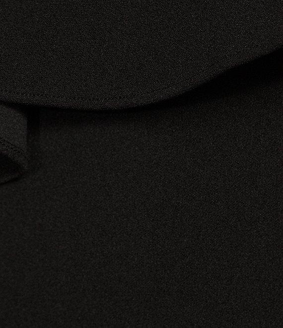 Trina Turk Luau Crepe Knit Asymmetric Ruffle One Shoulder Sheath Dress Product Image