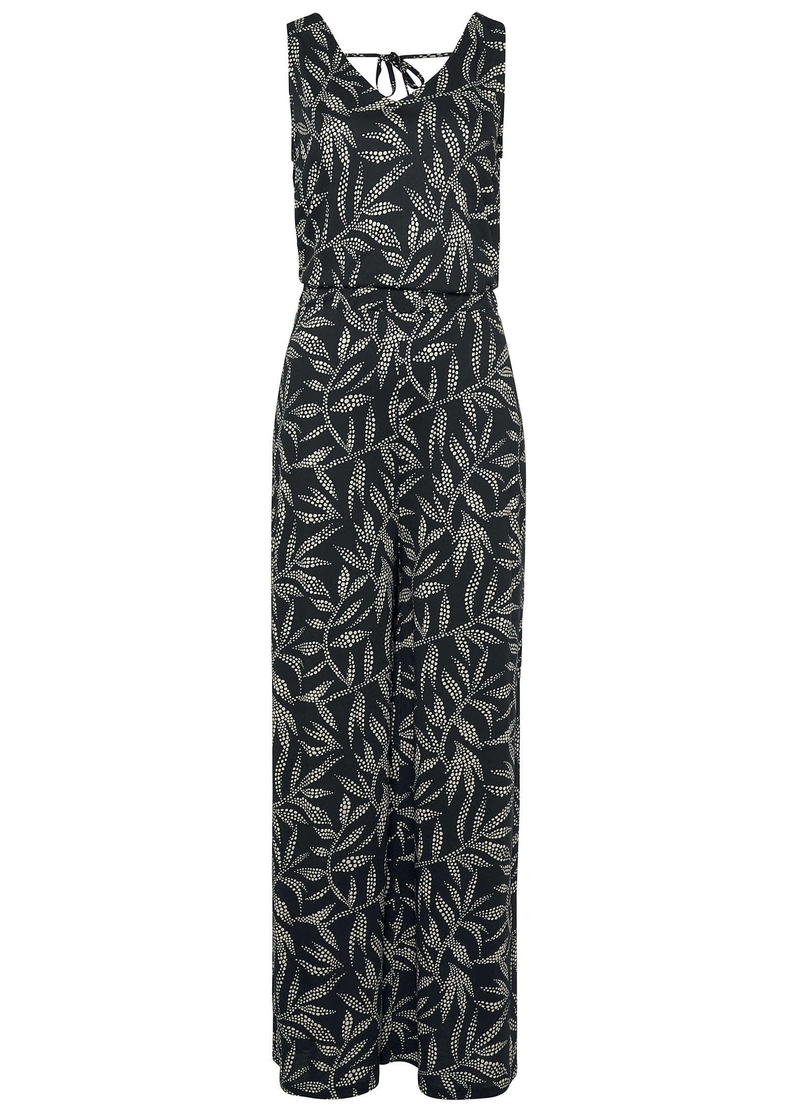 Printed Jumpsuit - White & Black Product Image