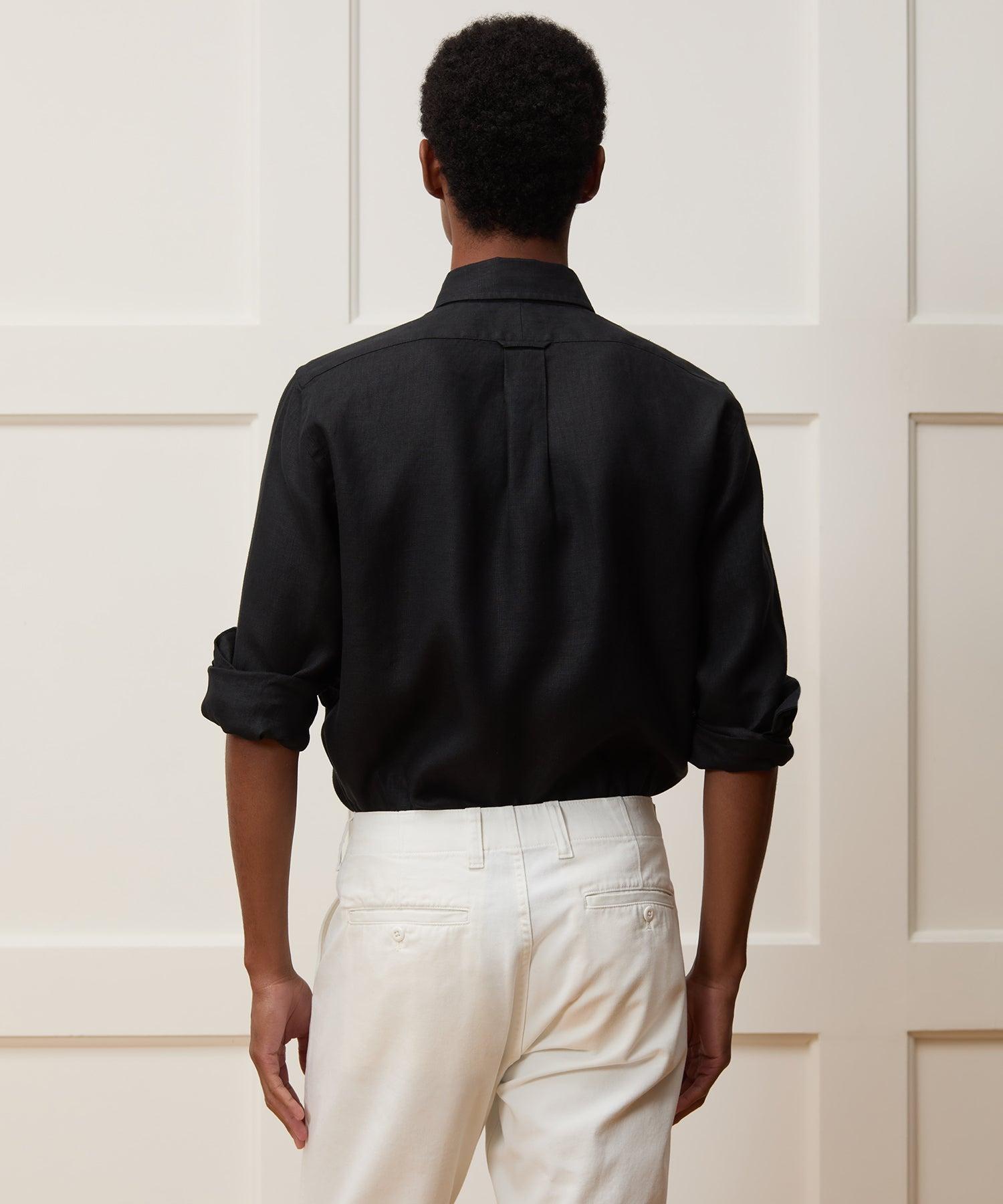 Slim Sea Soft Irish Linen Point Collar Shirt Product Image