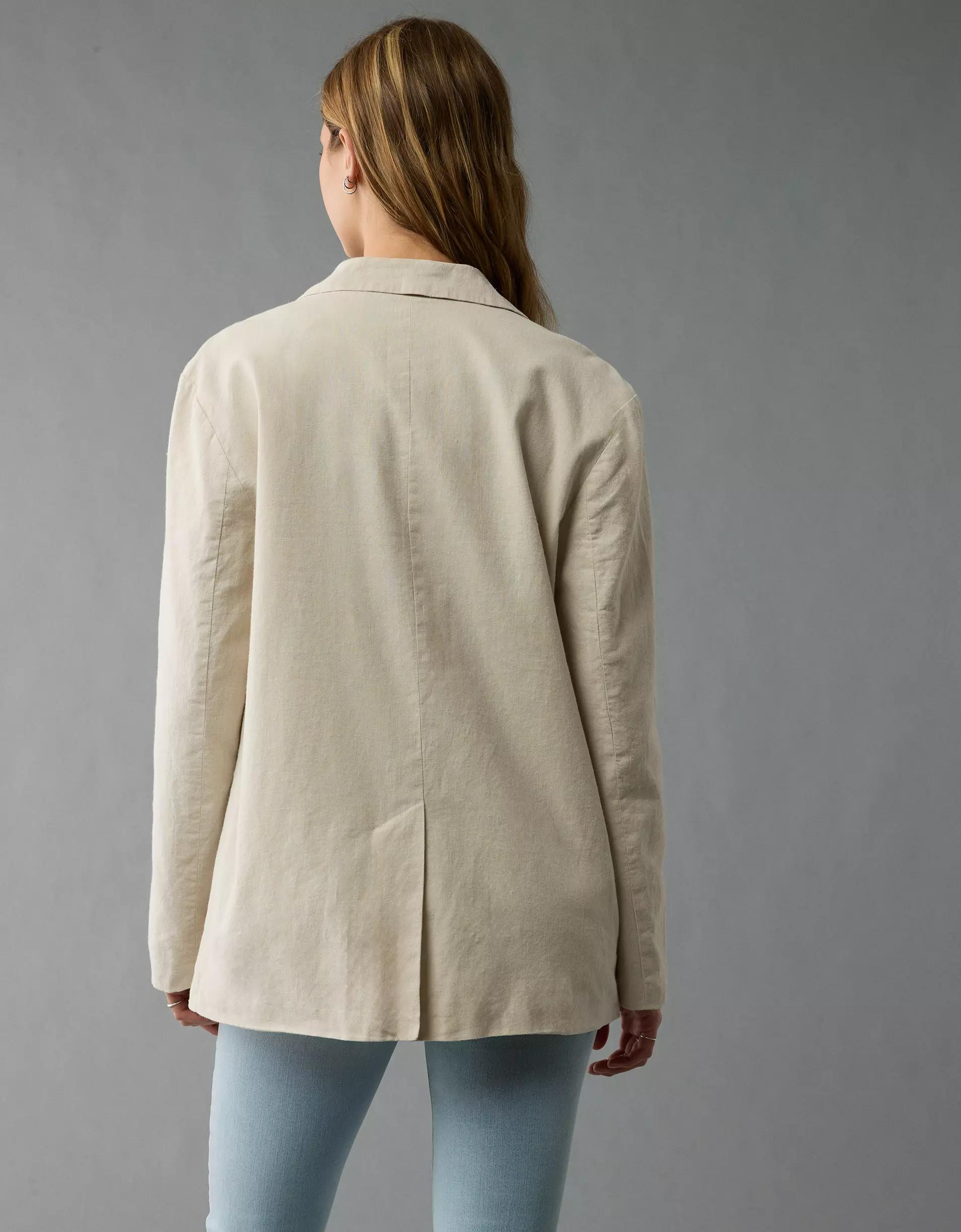 AE Linen-Blend Blazer Product Image
