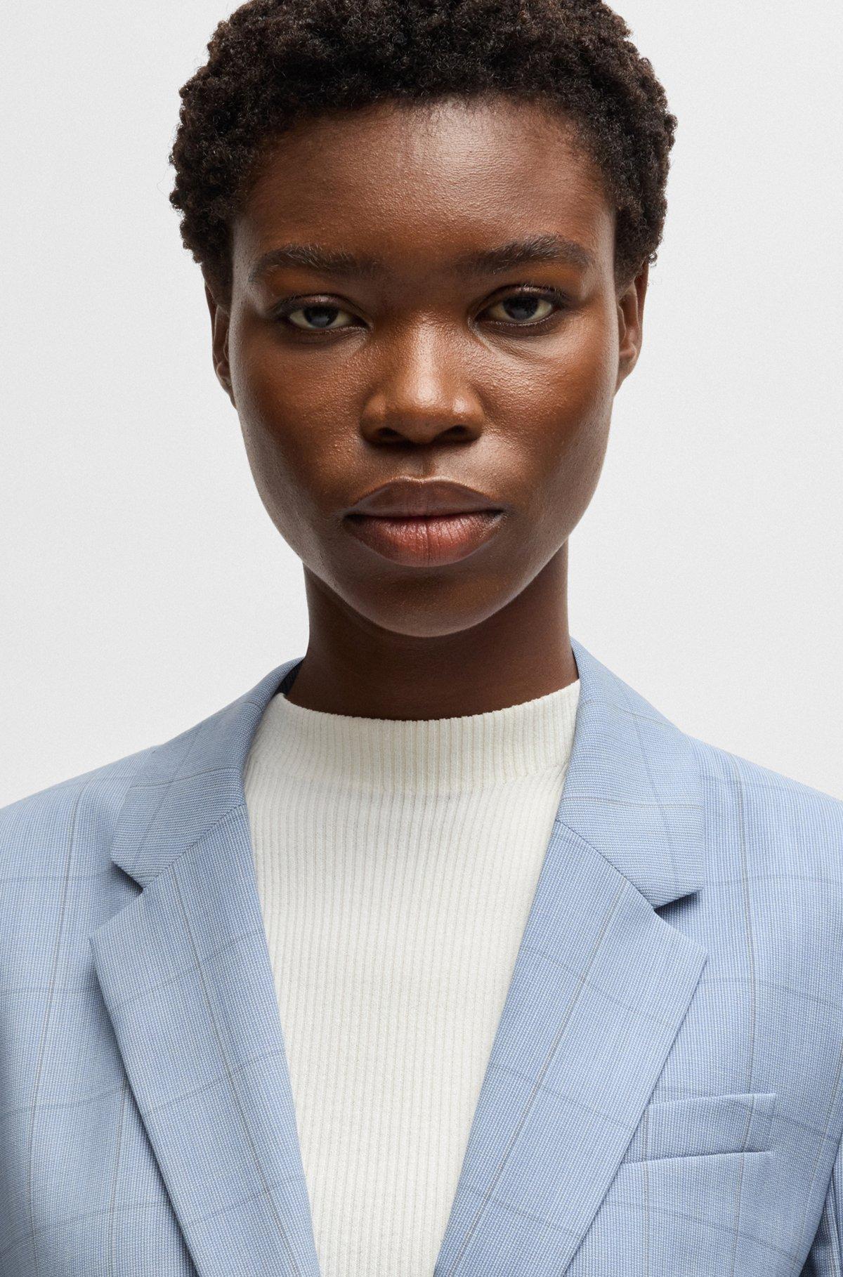 Slim-fit blazer in checked wool Product Image