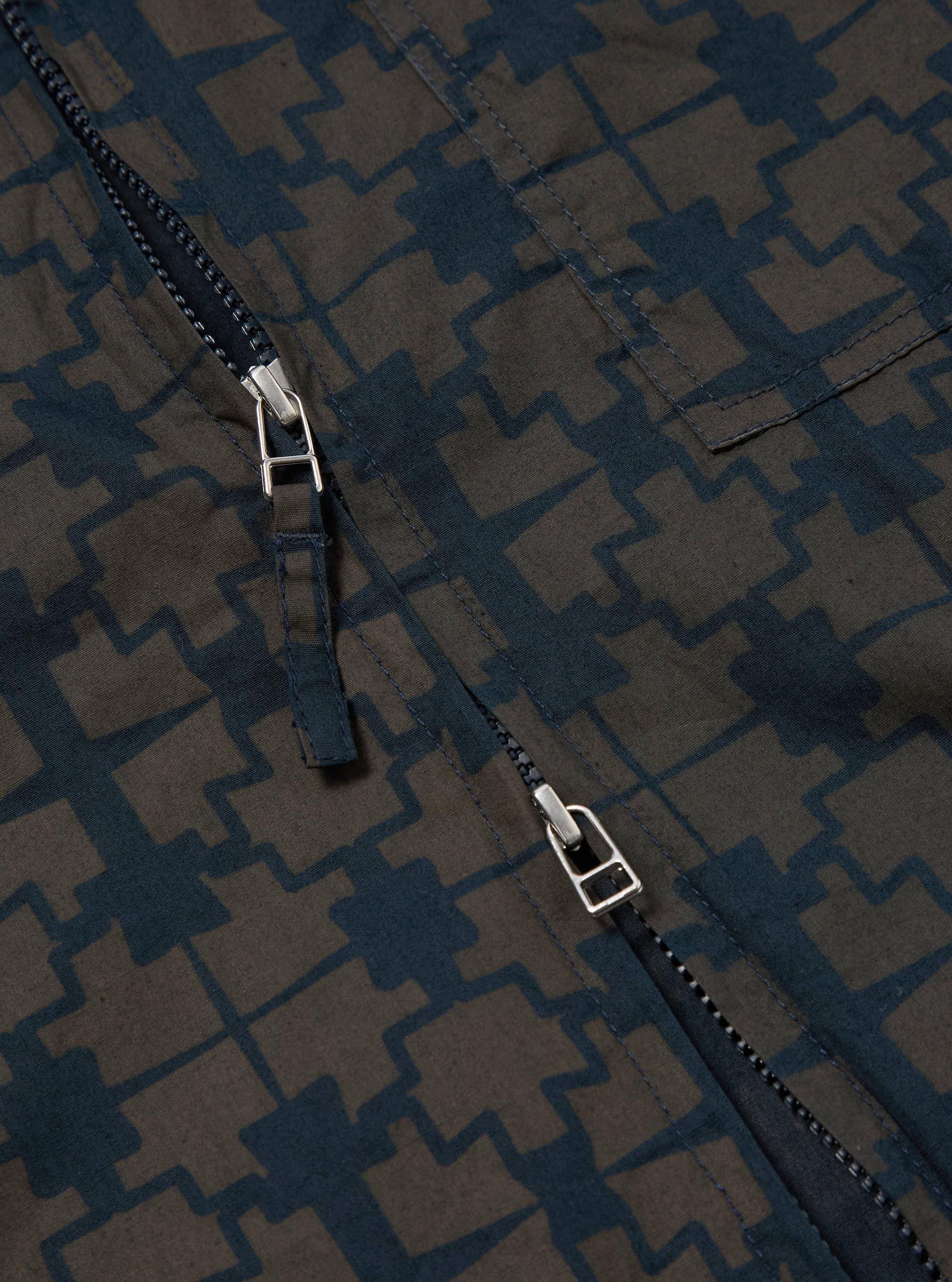 Universal Works Rose Bowl Jacket in Navy Mitla Print Cotton Product Image