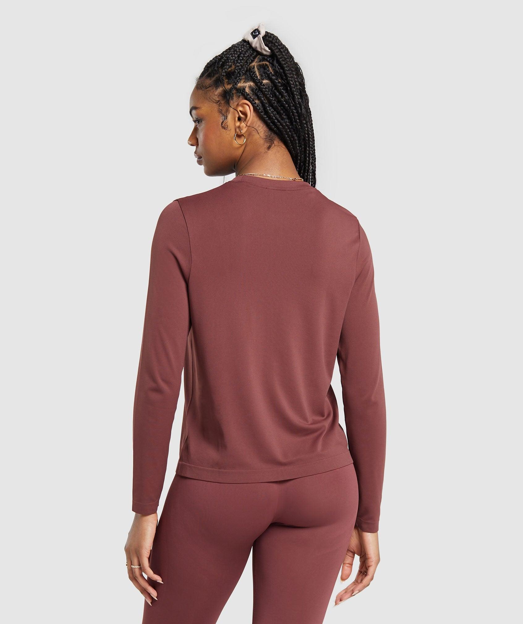 Gymshark Everyday Seamless Long Sleeve Top - Burgundy Brown Female Product Image