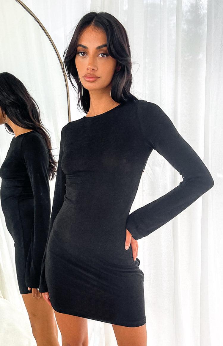 Florence Black Lace Up Mini Dress Product Image