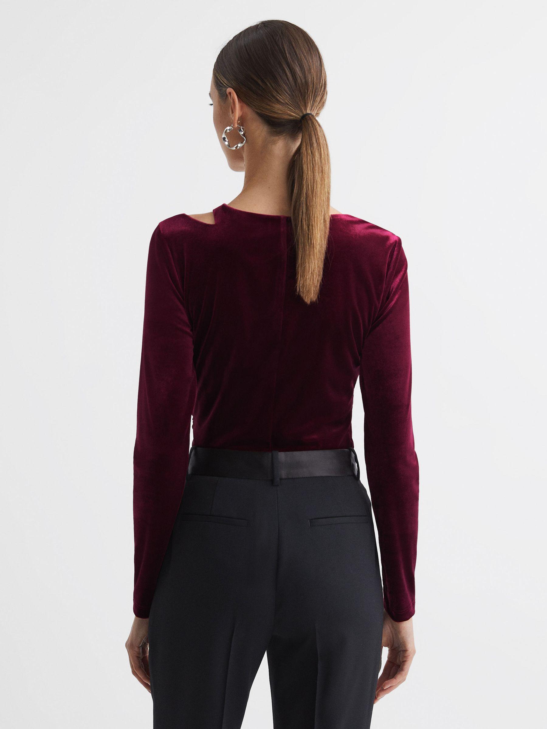Velvet Cut-Out Top in Berry Product Image