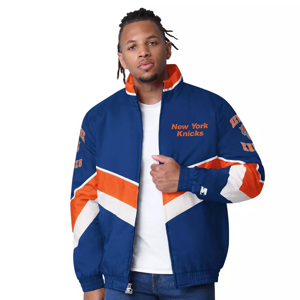 Men's Starter Royal New York Knicks Captain Oxford Full-Zip Jacket,  Product Image