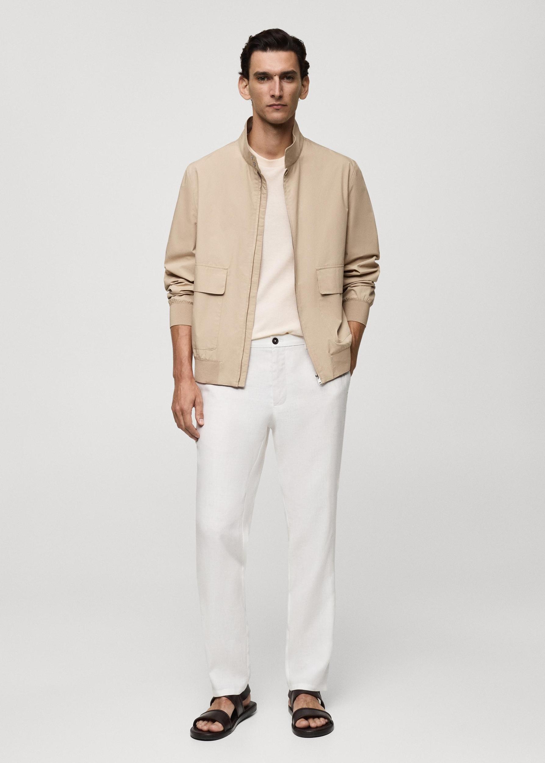 100% cotton jacket with pockets - Men | MANGO USA Product Image