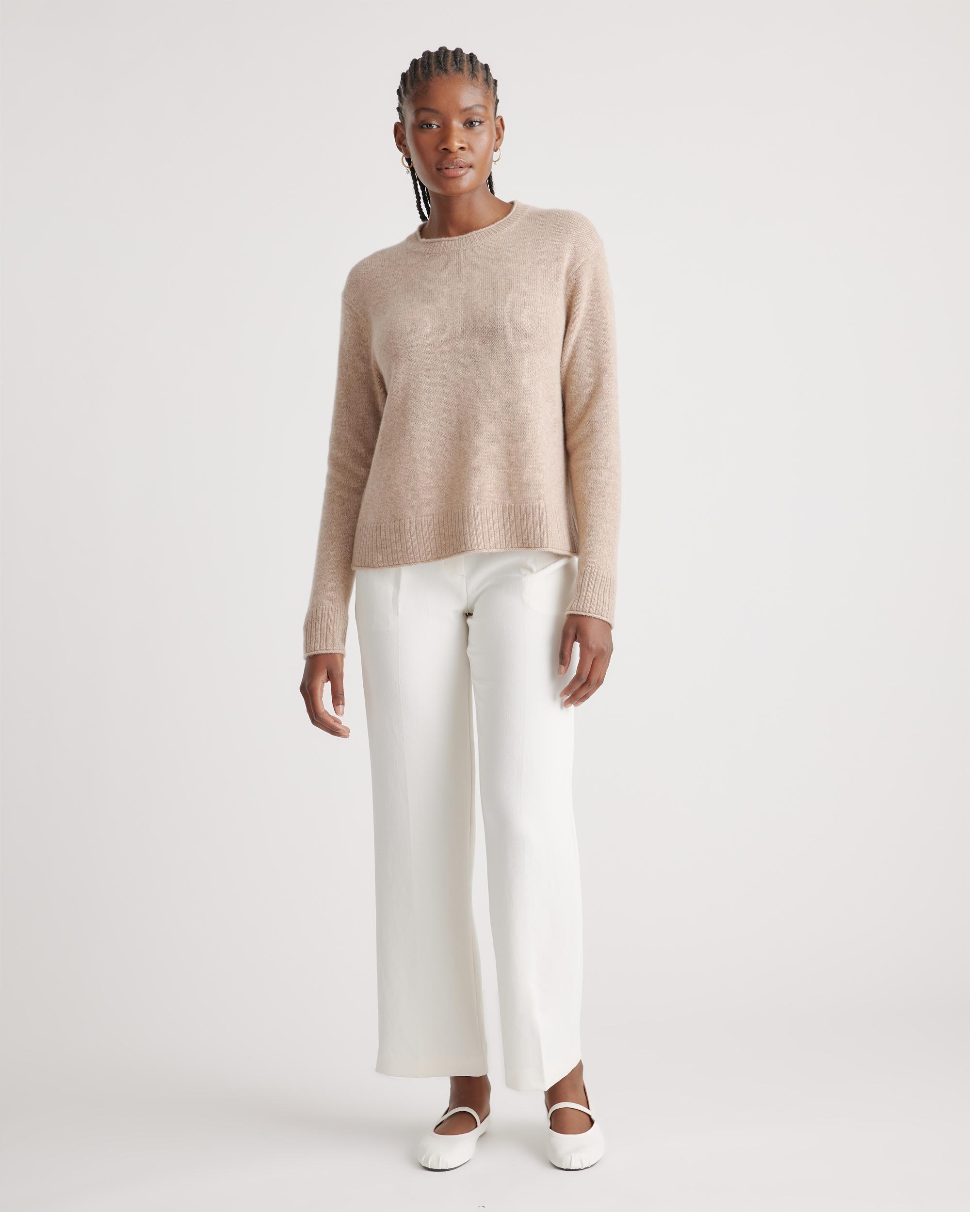 Quince | Women's Mongolian Cashmere Boxy Crewneck Sweater Product Image
