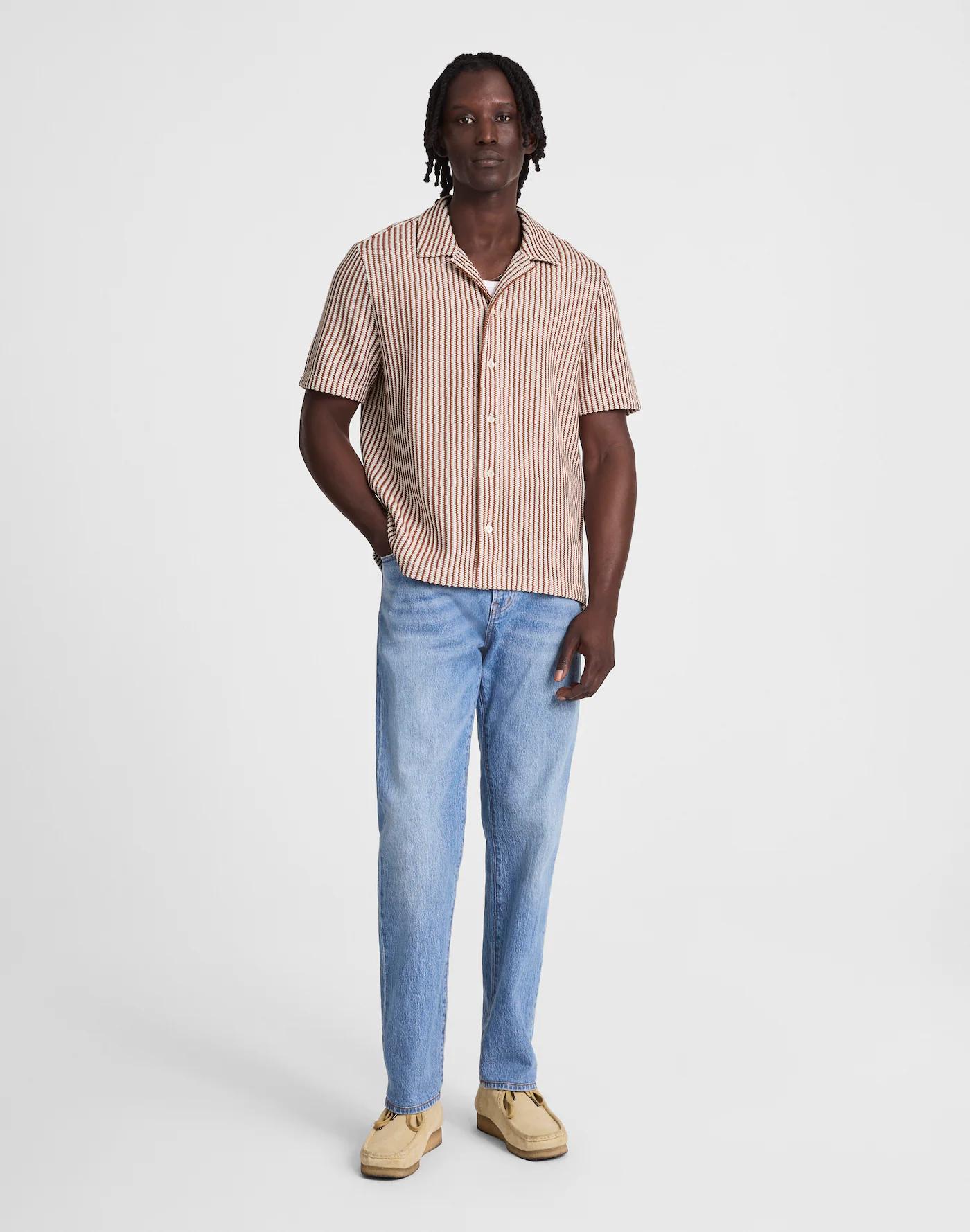 Textured-Knit Short-Sleeve Shirt Product Image