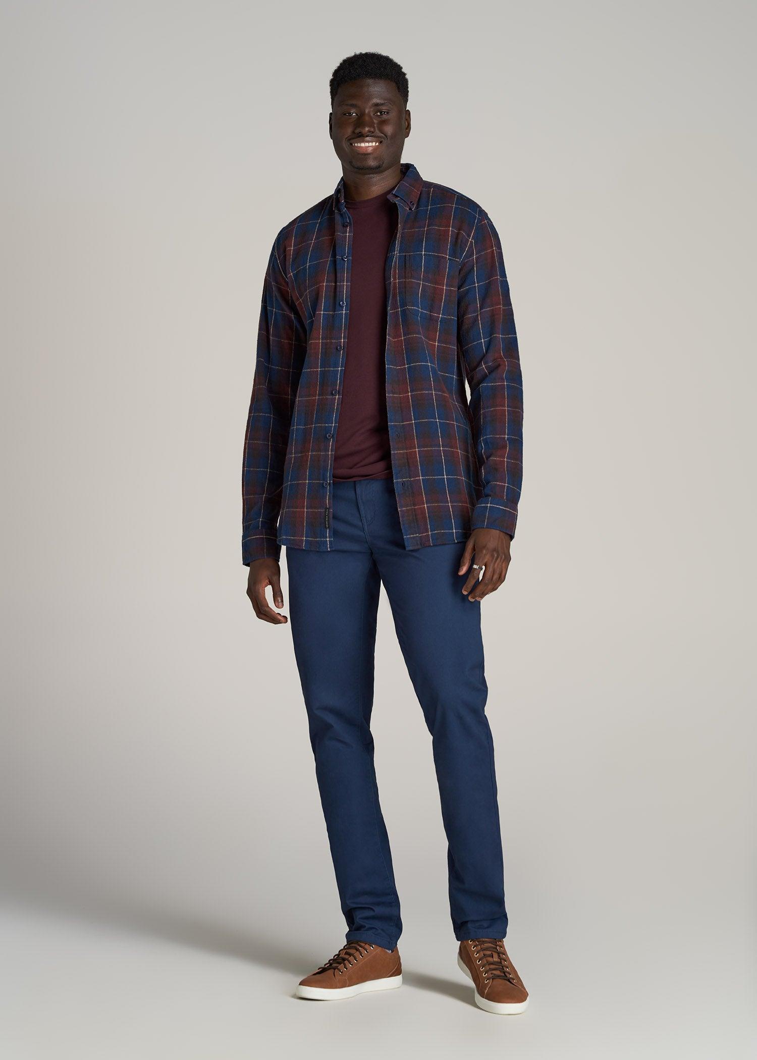 Dylan Slim Fit Five-Pocket Pants For Tall Men in Marine Navy Male Product Image