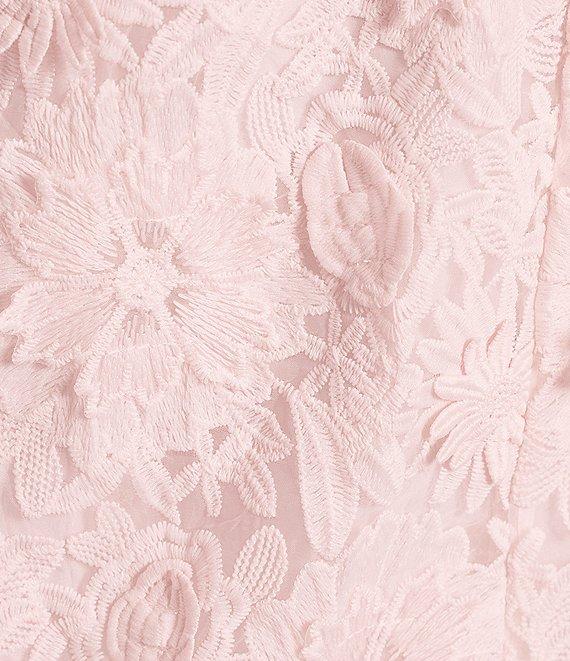 Mestiza New York Manila 3D Floral Lace Square Scalloped Neckline Sleeveless Midi Dress Product Image