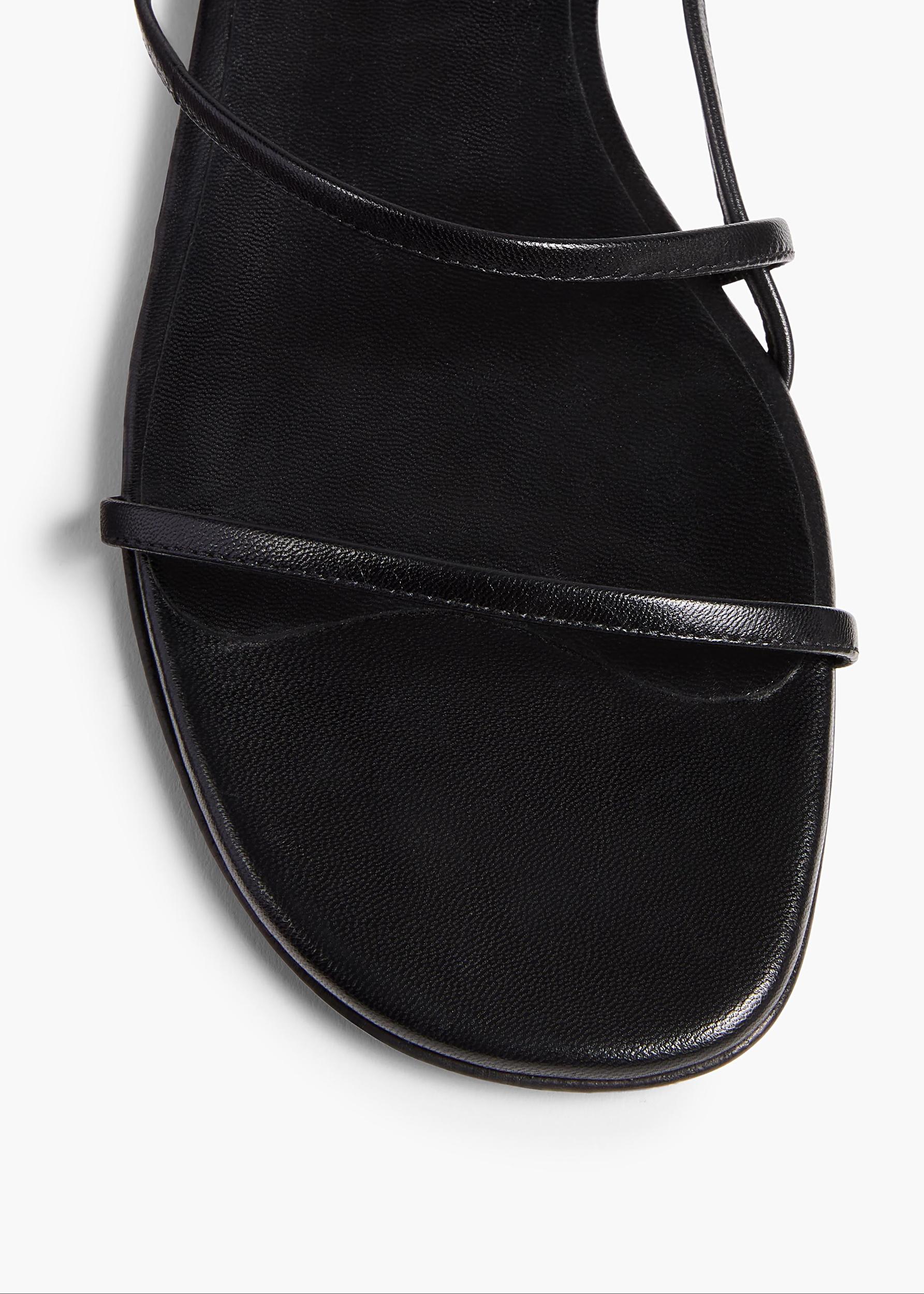 Loop Flat Sandal in Black Leather Product Image