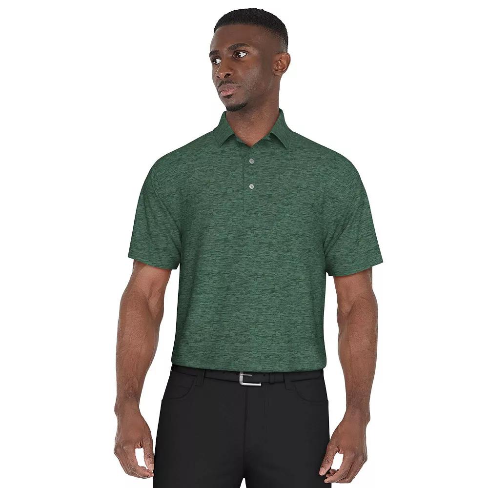 Men's Grand Slam Regular Fit Self Collar Heather Golf Polo, Size: Large, Grey Grey Product Image