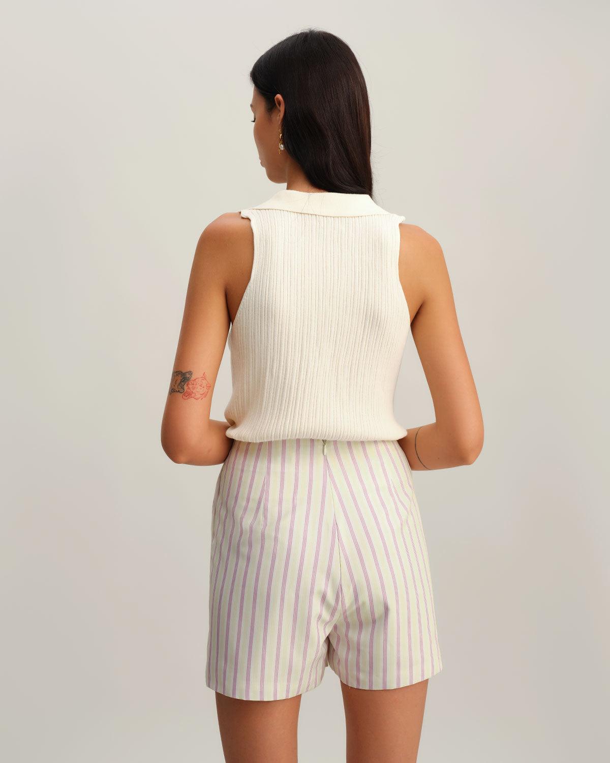 Pink Striped Pocket Shorts Product Image