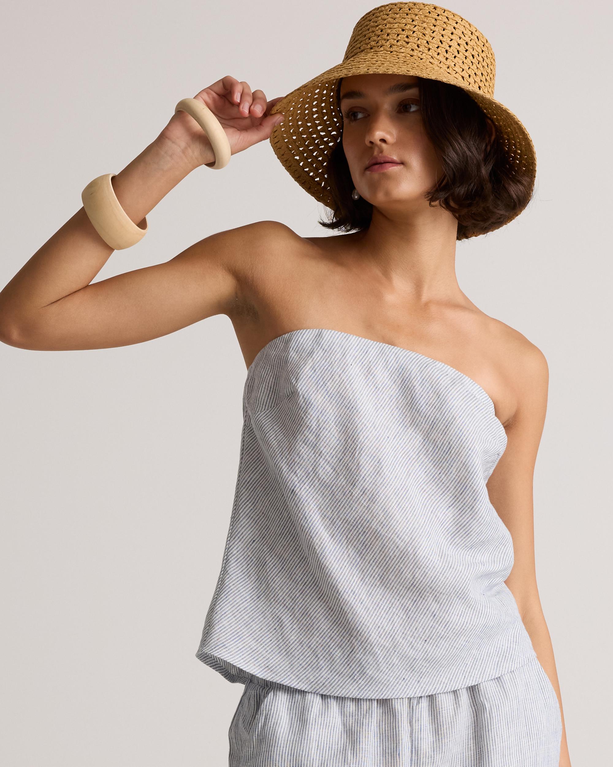 Quince | Women's 100% European Linen Strapless Top Product Image