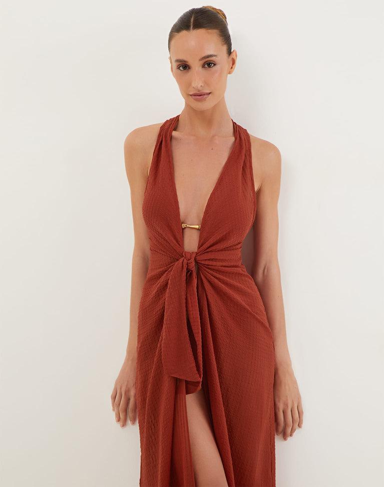 Mita Long Cover Up - Redwood Product Image