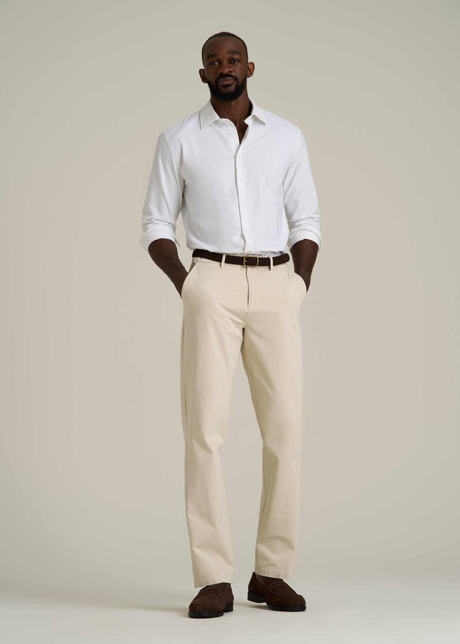 4 Way Stretch Commuter STRAIGHT Leg Chino Pants for Tall Men in Light Stone Male Product Image
