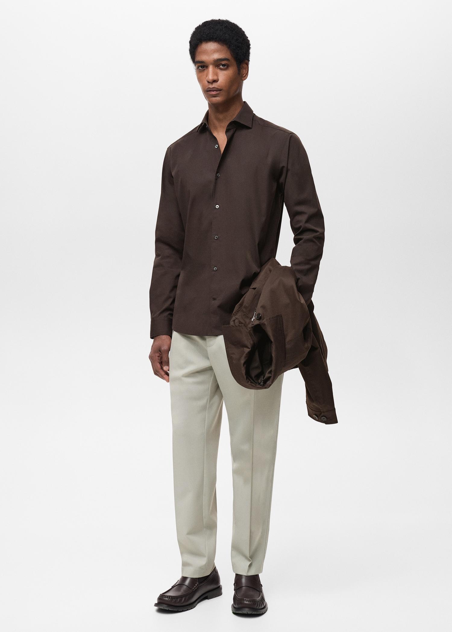 100% cotton regular-fit shirt - Men | MANGO USA Product Image