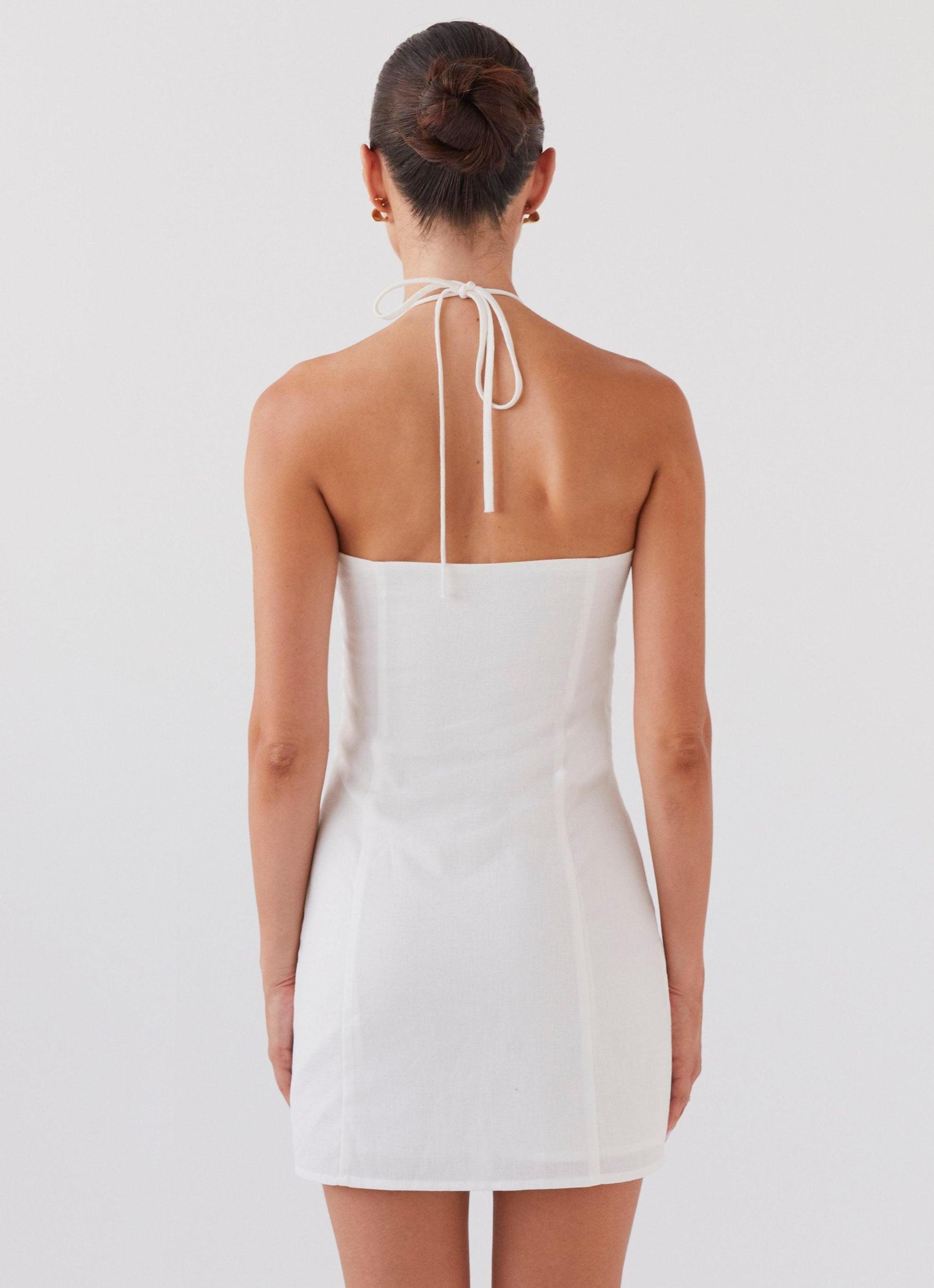 Island Echoes Linen Mini Dress - White Product Image