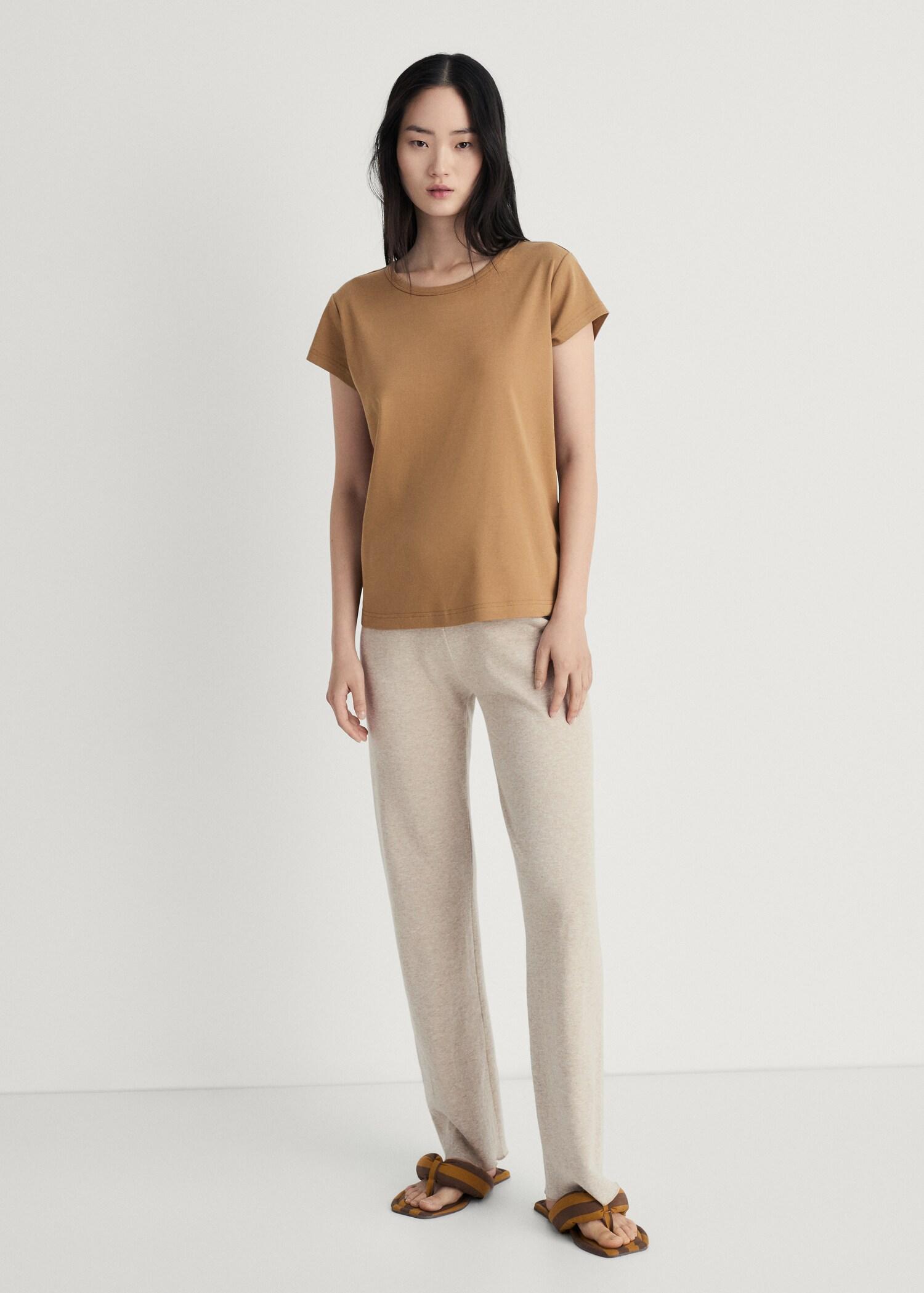 100% cotton short sleeve t-shirt - Women | MANGO USA Product Image