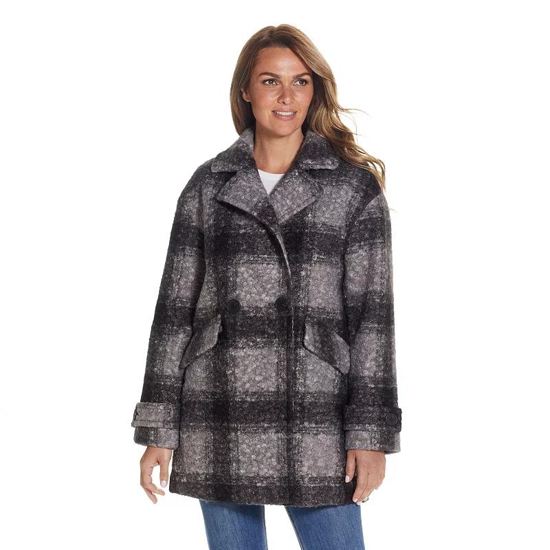 Women's Weathercast Double Breasted Boucle Peacoat,  Product Image