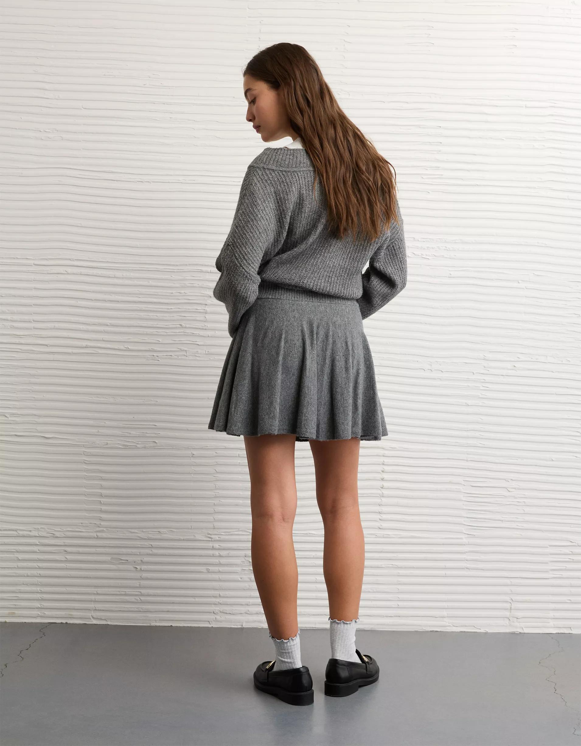 AE High-Waisted Sweater Mini Skort Product Image