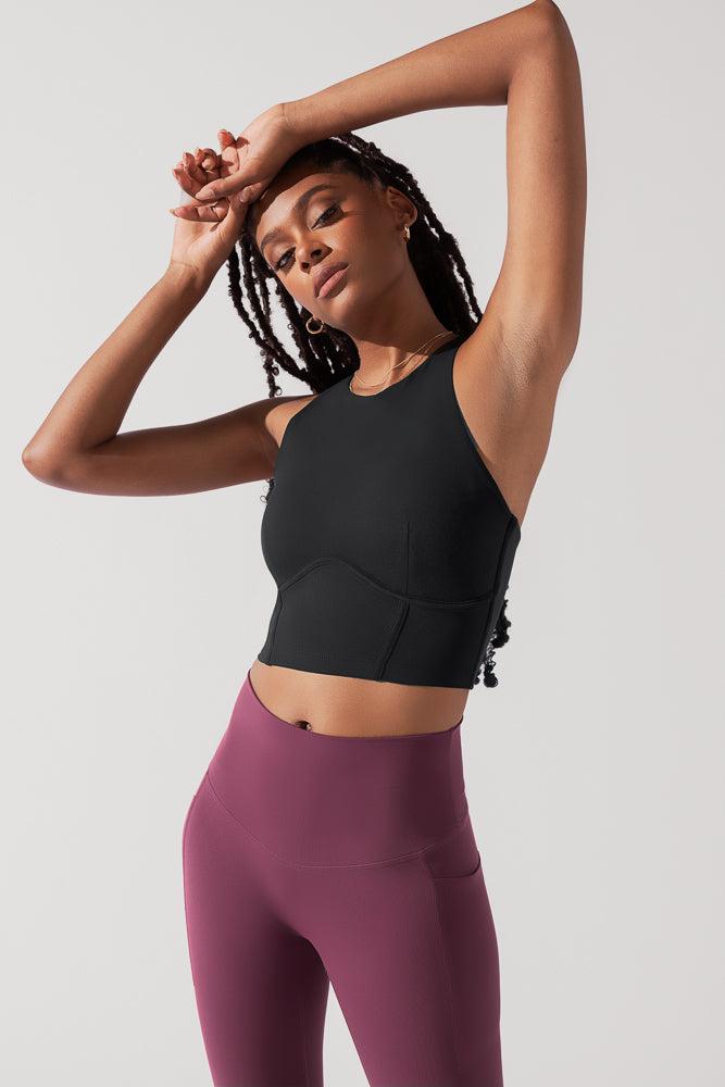 Cleo Corset Crop Bralette - Black Product Image