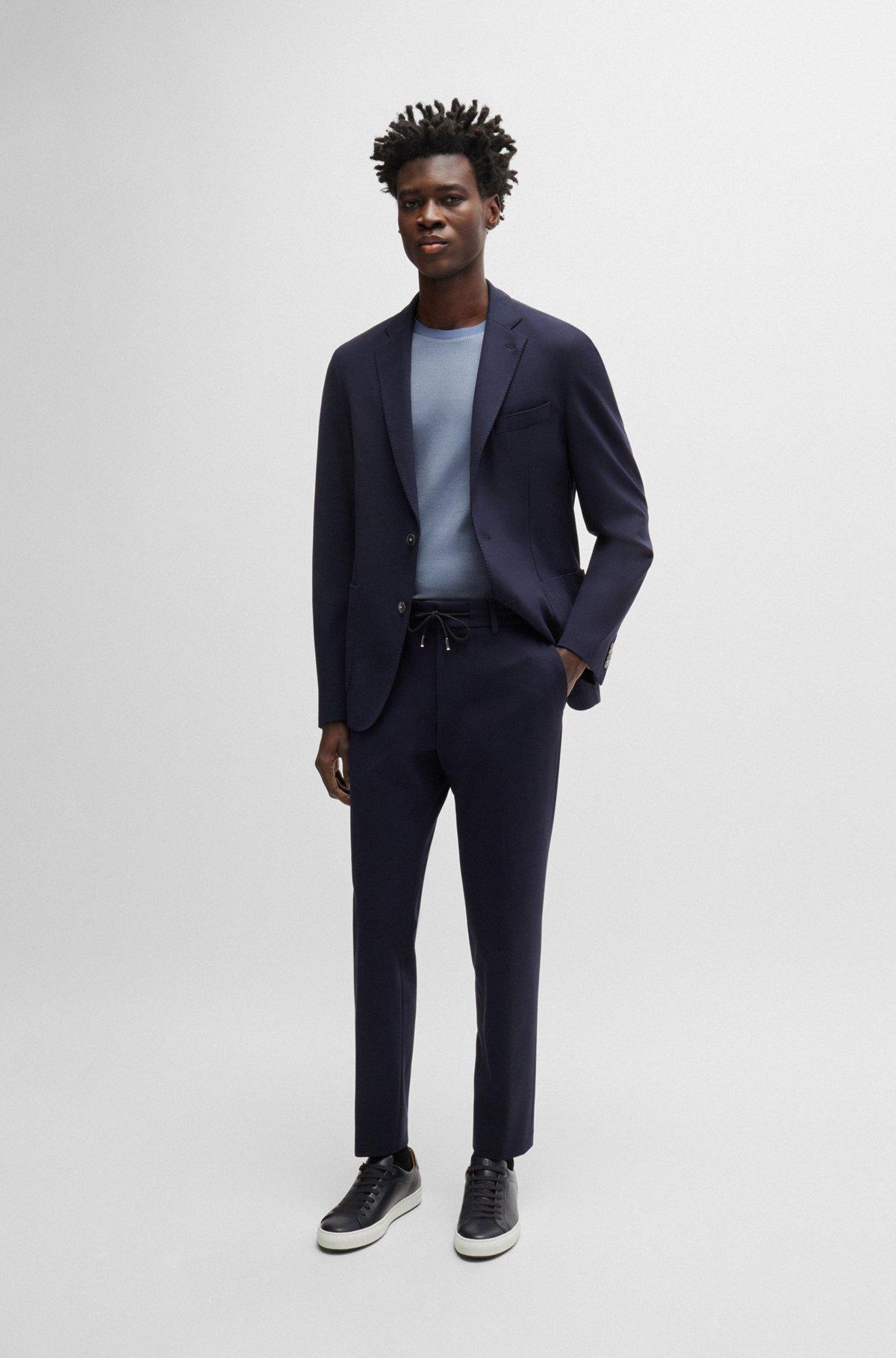 Regular-fit T-shirt in structured cotton Product Image