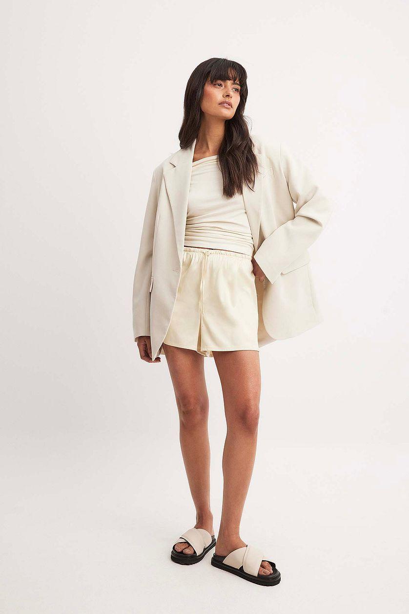 Satin Loose High Waist Shorts Product Image