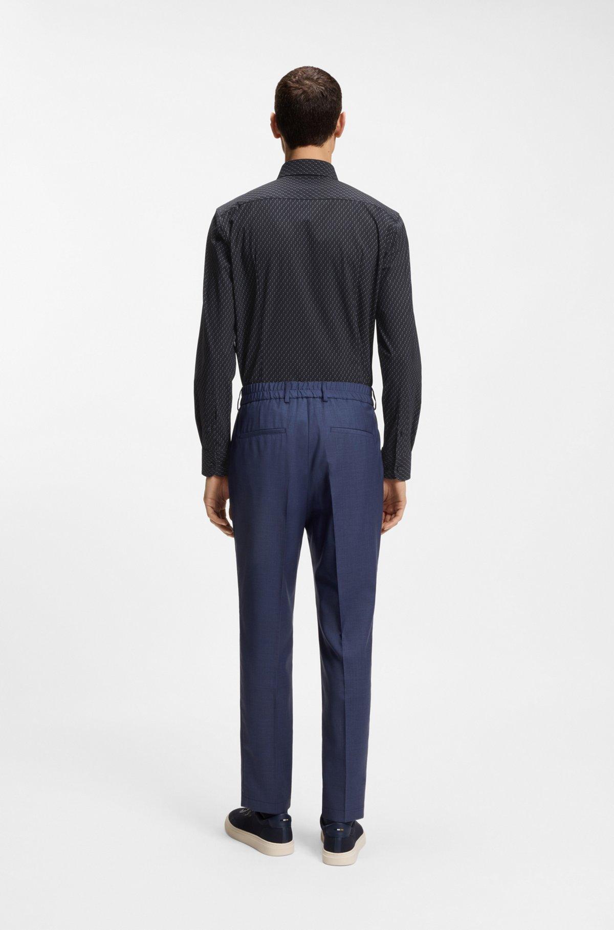 Printed slim-fit shirt in performance-stretch jersey Product Image