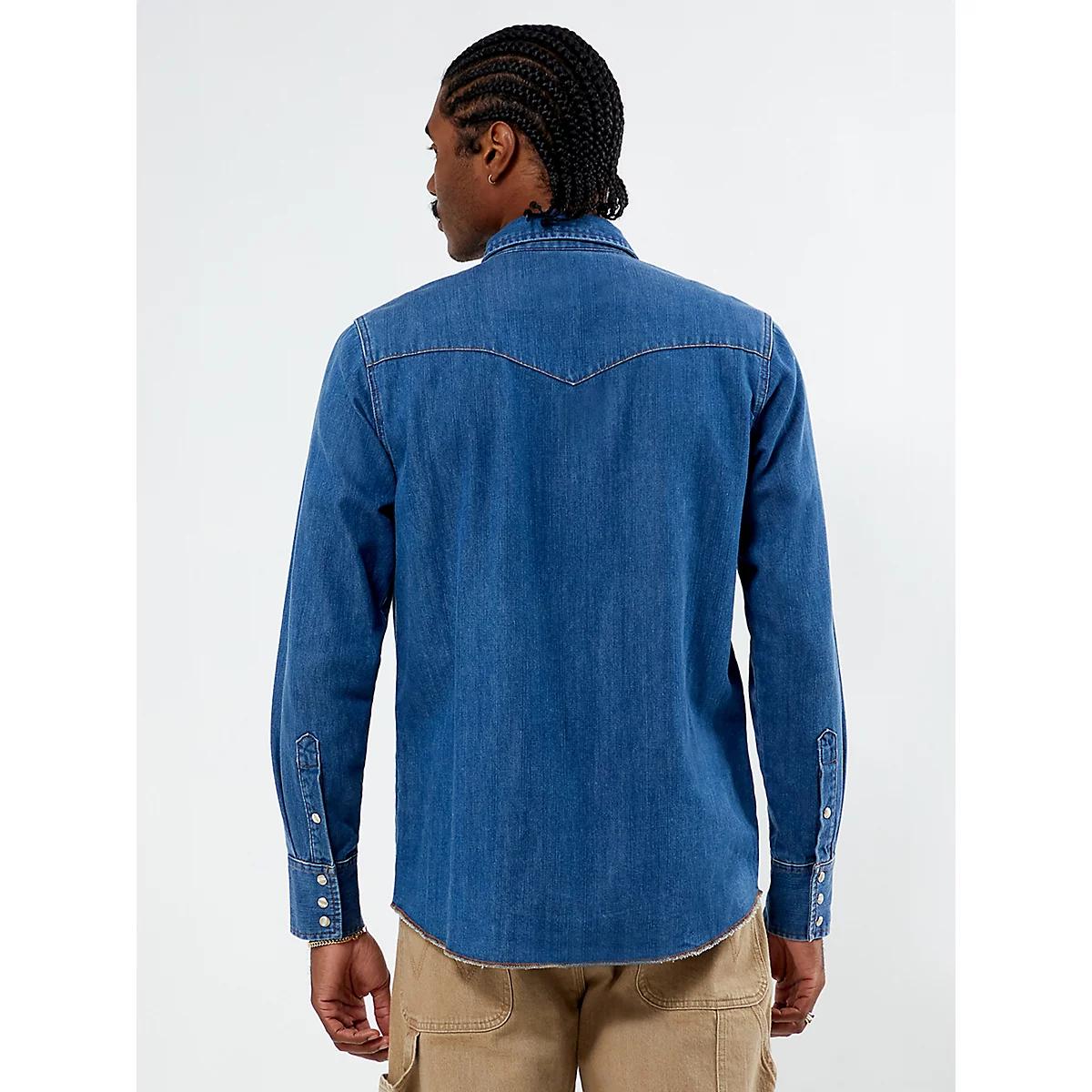 Wrangler® x PacSun Men's Denim Shirt in Cowboy Wash Product Image