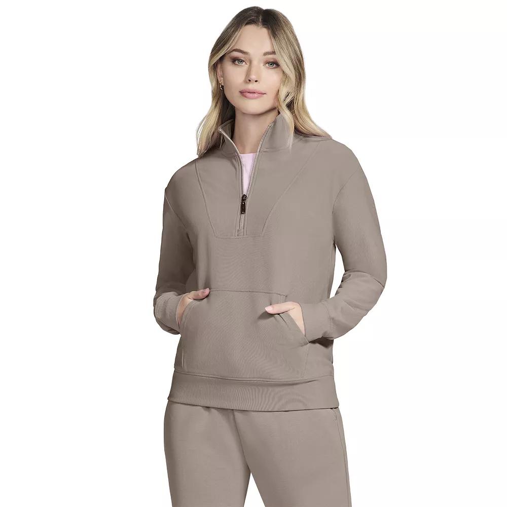 Women's Skechers® GO LUXE Rib Fleece-Lined Quarter-Zip Pullover,  Product Image