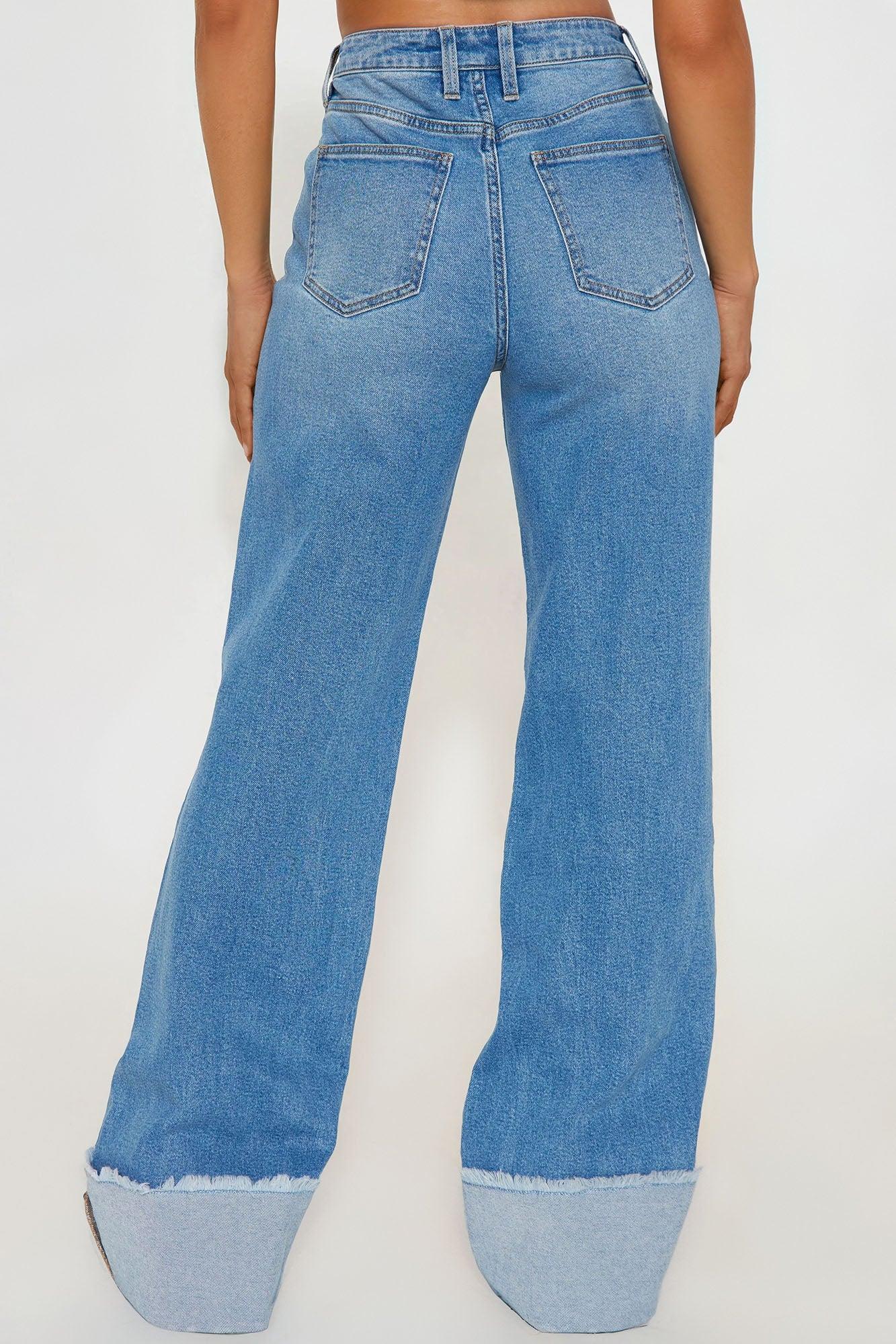 Tall All The While Cuffed Wide Leg Jeans - Light Wash Female Product Image