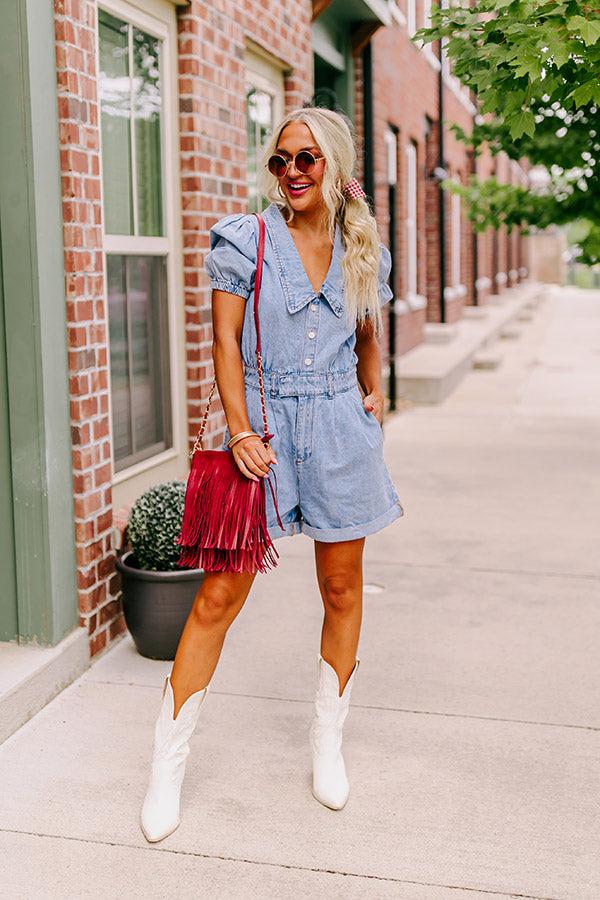 The Jill Denim Romper Product Image