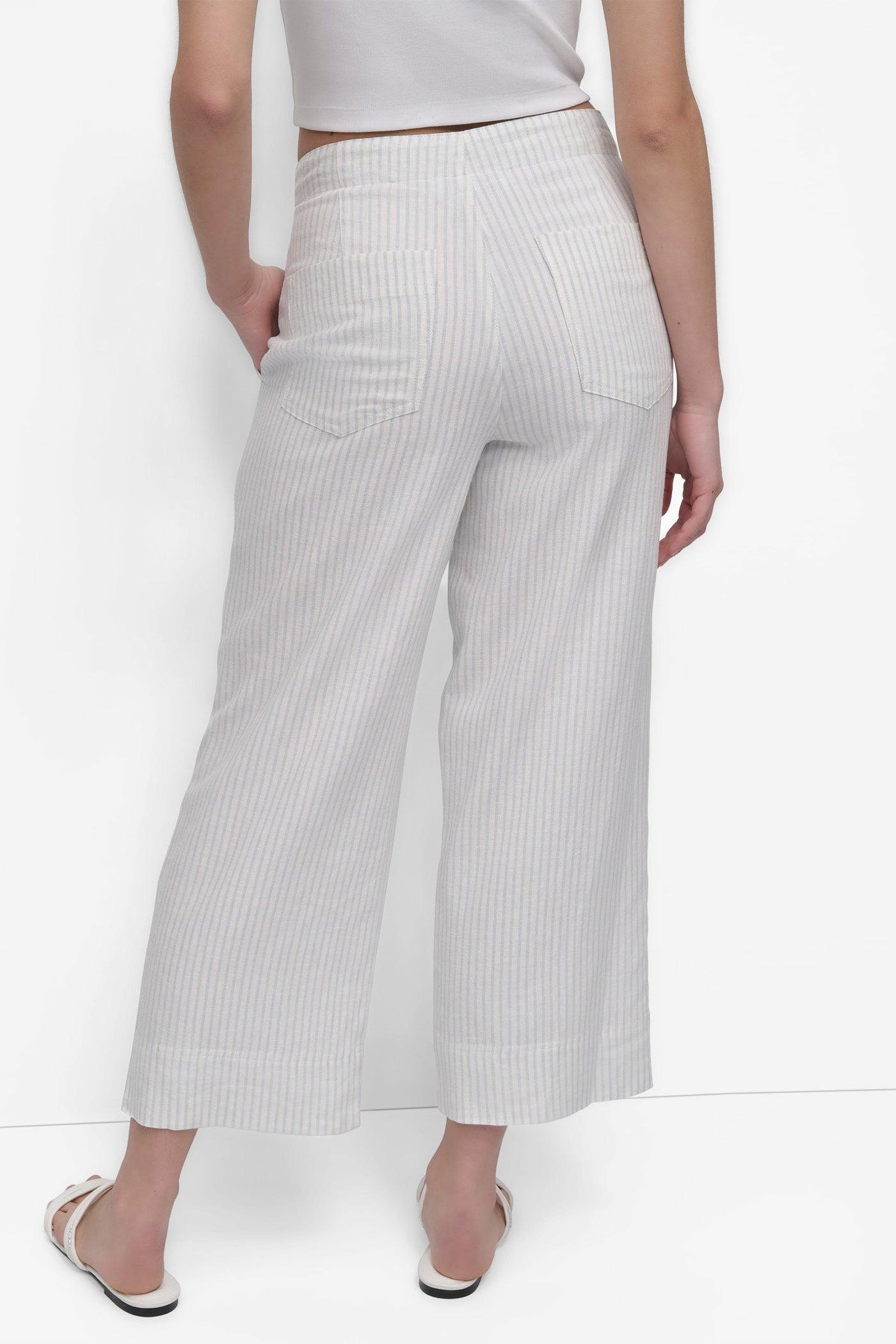 CROPPED WIDE LEG LINEN PANTS Product Image