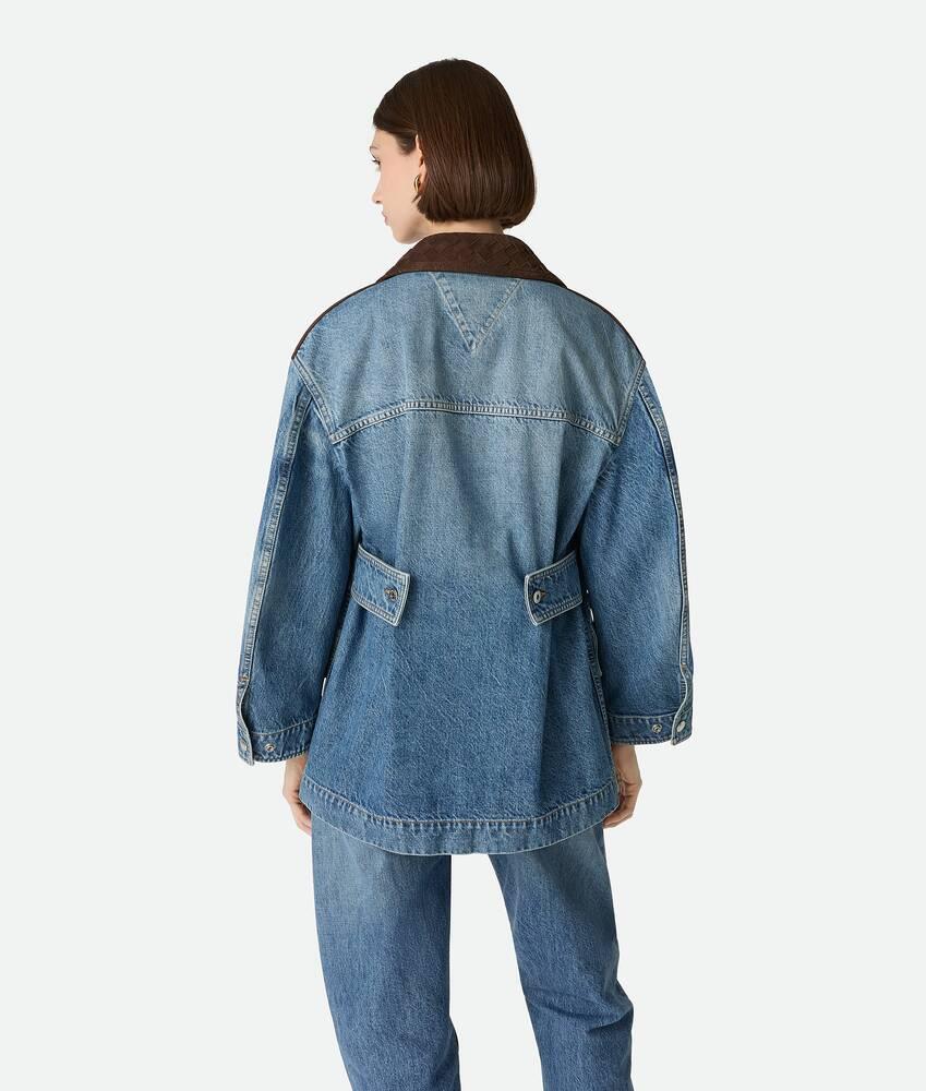 Women's Vintage Indigo Denim Jacket in Mid blue Product Image