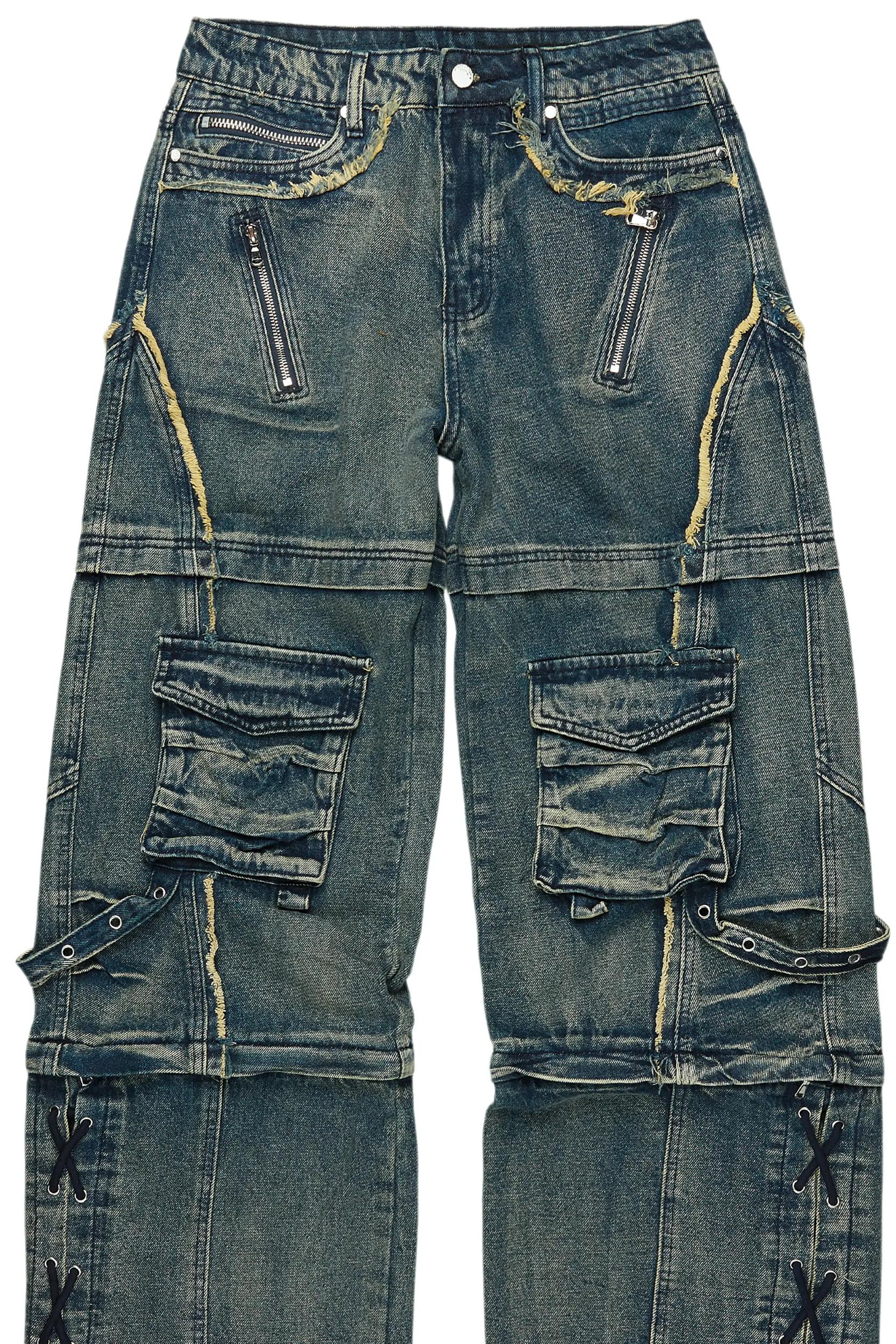 Three Maxi Blue Baggy Fit Jean Male Product Image